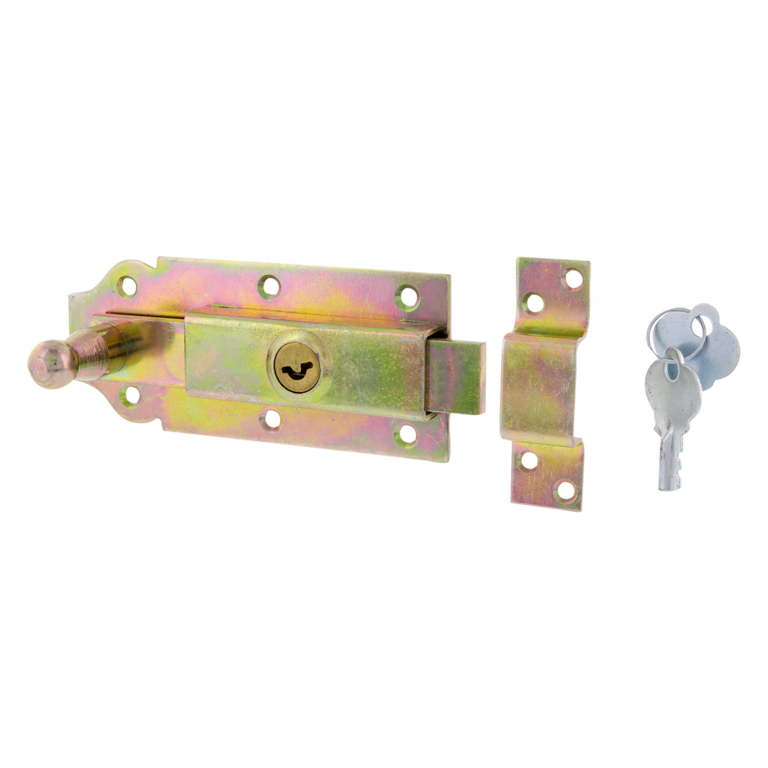 43.908.10   schuif met sluitlus en cilinderslot - gebichromatiseerd  120 mm