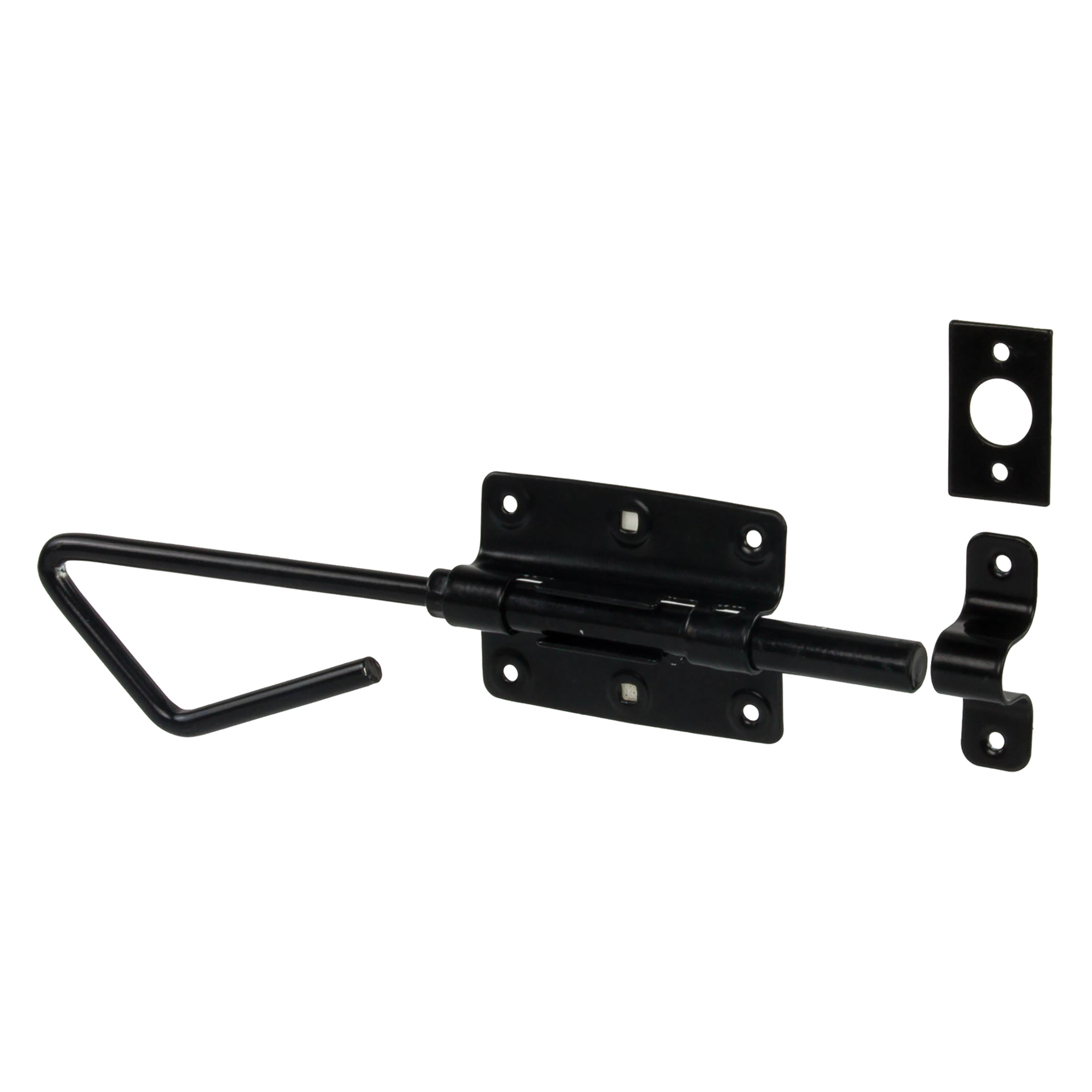 43.908.13 Starx  staartgrendel met handgreep en sluitplaat - zwaar - zwart gelakt  250 mm