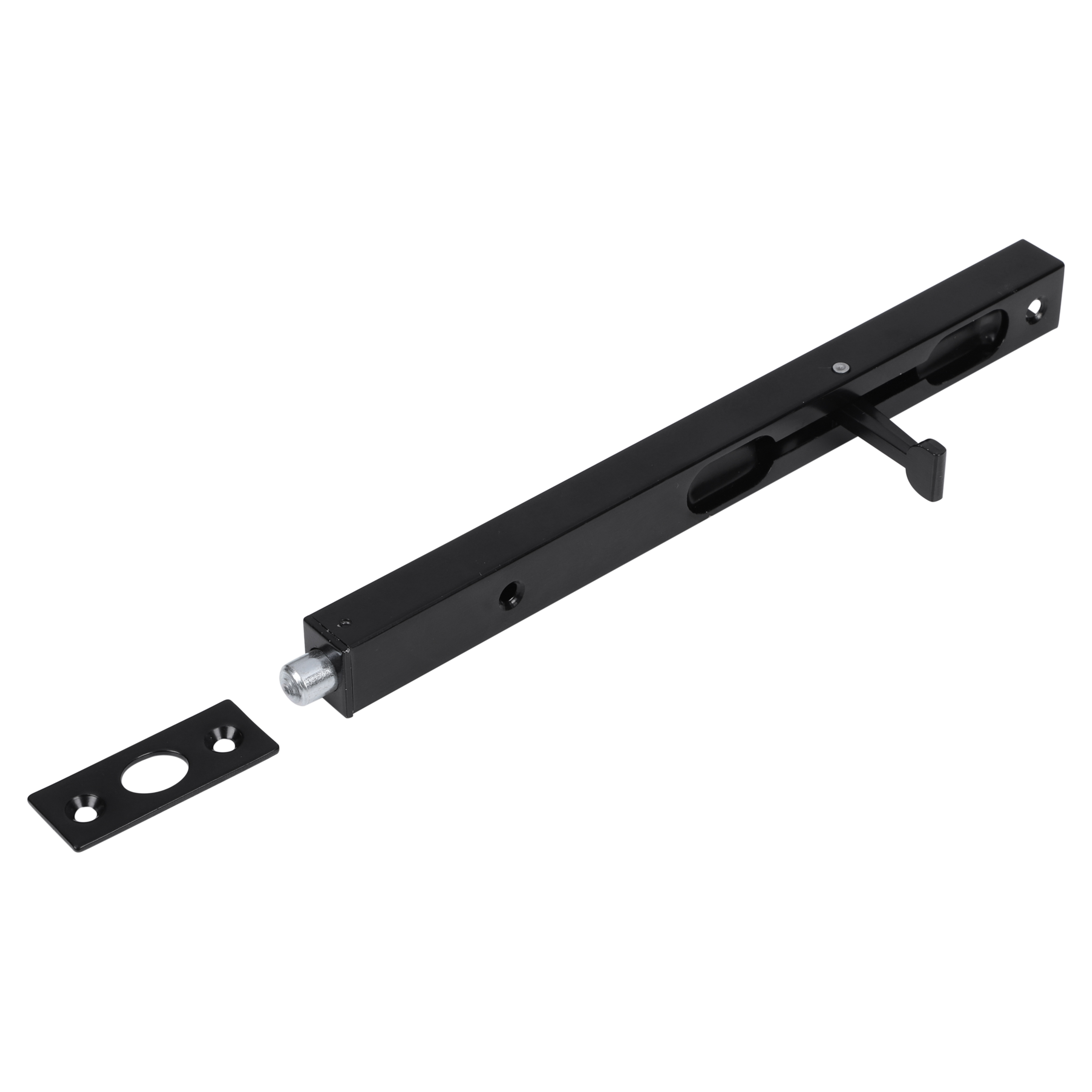 43.910.34   kantschuif met ronde schoot - hevel en sluitplaat - koker zwart 220 mm