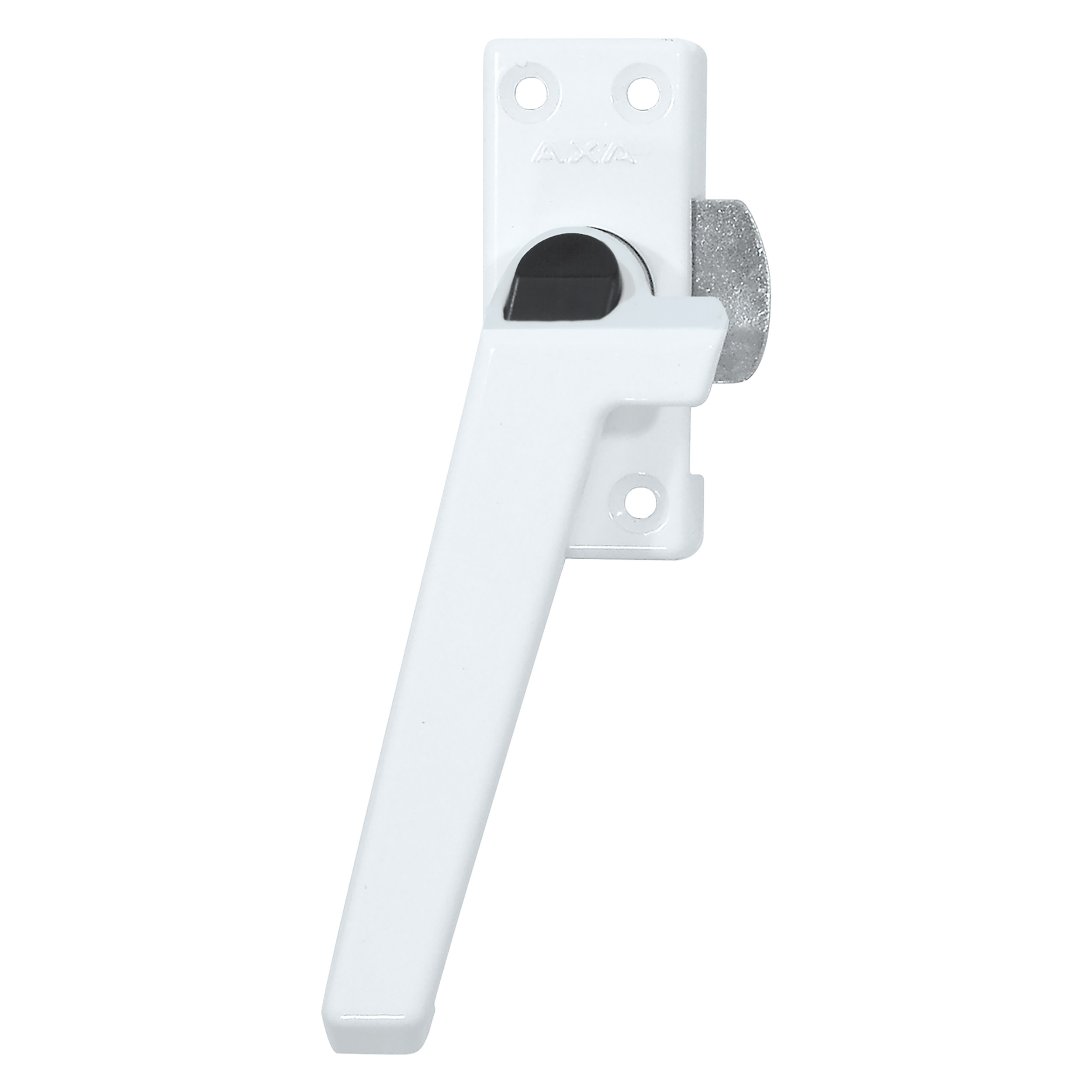 44.001.32 Axa  raamsluiting plat model met knop - links - type 3308 wit 74 x 30 mm