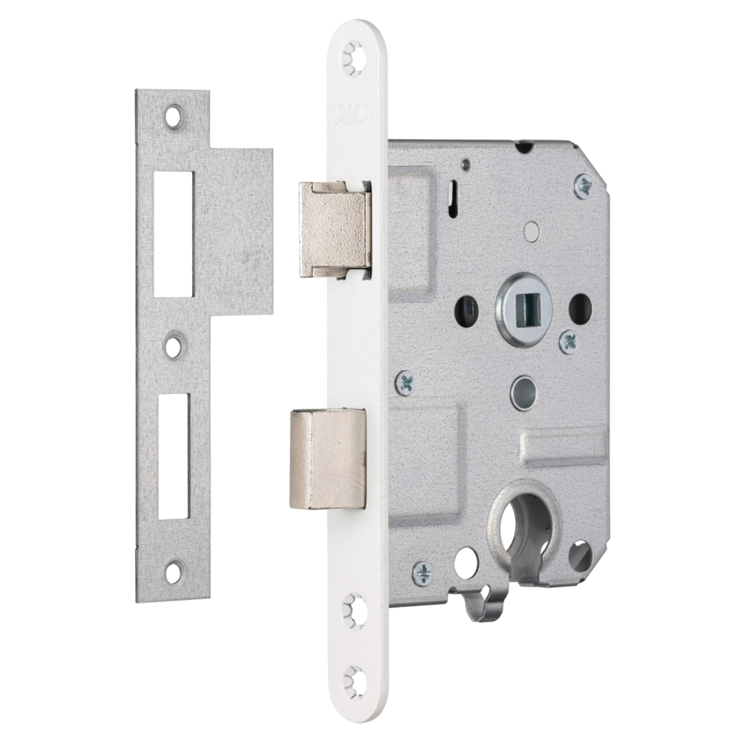 44.003.80 Axa  cilinderslot type 7145 - PC55 - voor binnendeuren - met cilindergat wit 174 x 20 x 16 mm