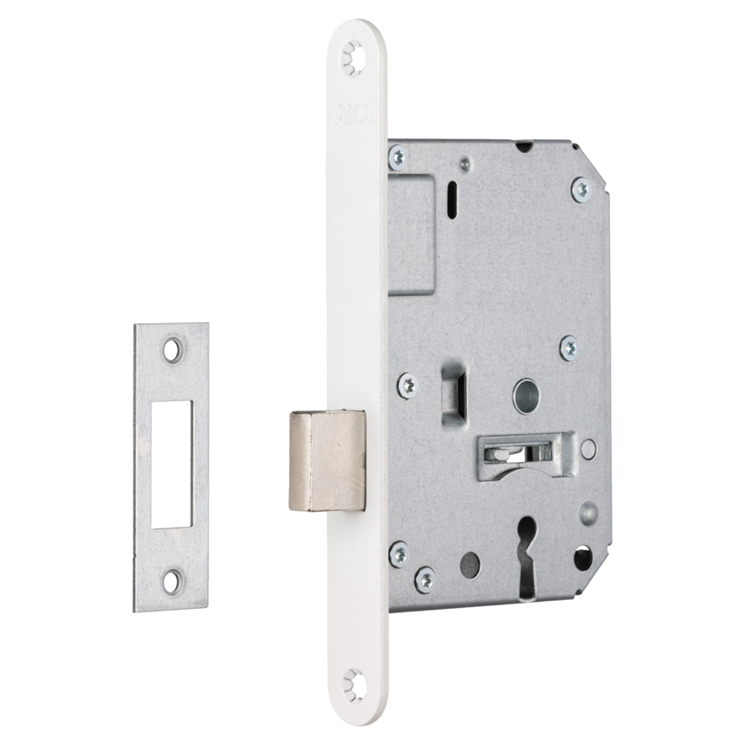 44.003.85 Axa  kastslot type 7125 - PC55 - voor binnendeuren - met sleutelgat wit 174 x 20 x 16 mm