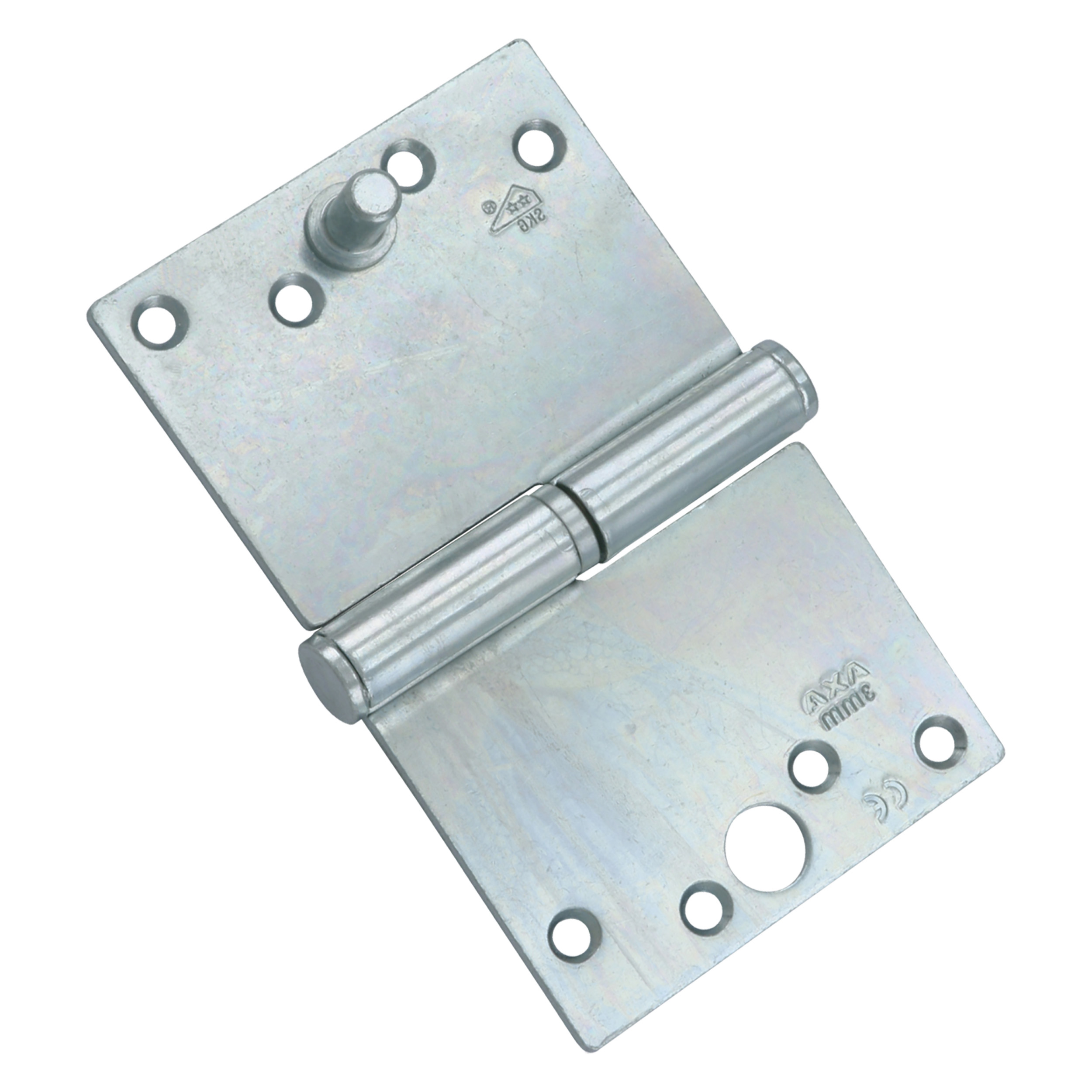 44.009.43 Axa  kogelpaumelle din links - met messing pen - verzinkt - SKG***  89 x 150 mm