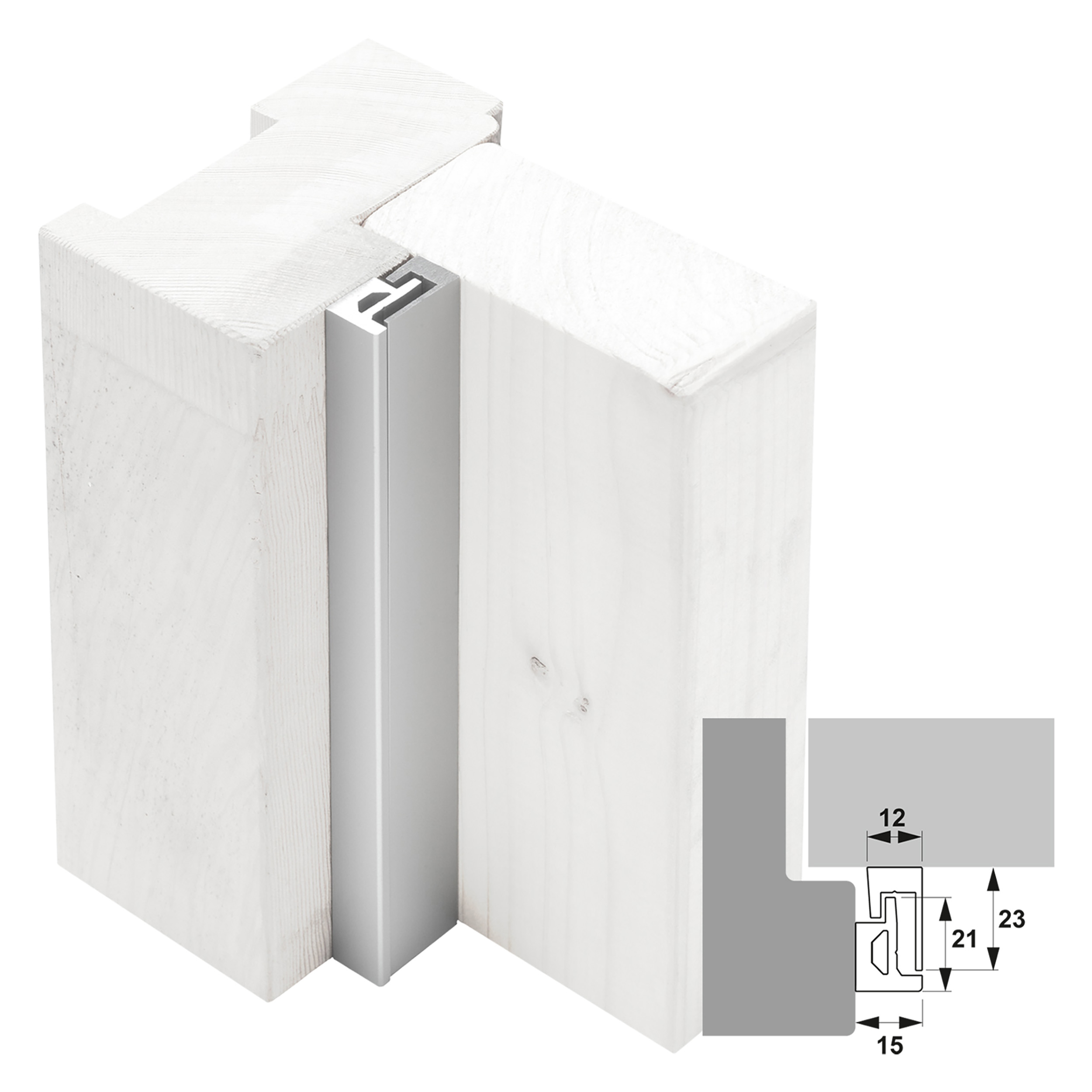 44.020.32 Axa  beveiligingsstrip voordeur - binnendraaiend - type M2-IN - SKG* wit 215 cm