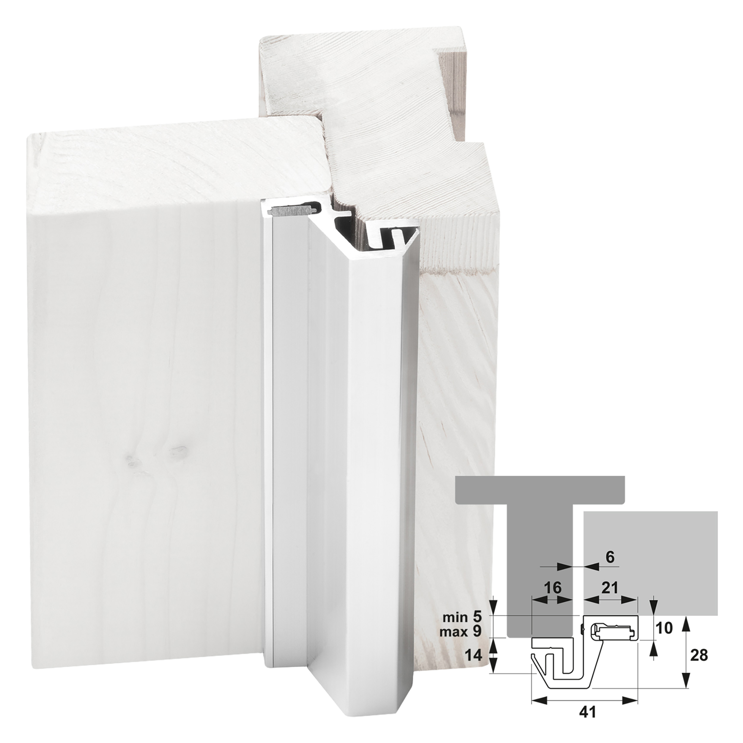 44.020.37 Axa  beveiligingsstrip achterdeur - buitendraaiend - type M3-EX 5-9 - SKG* aluminium F1 215 cm