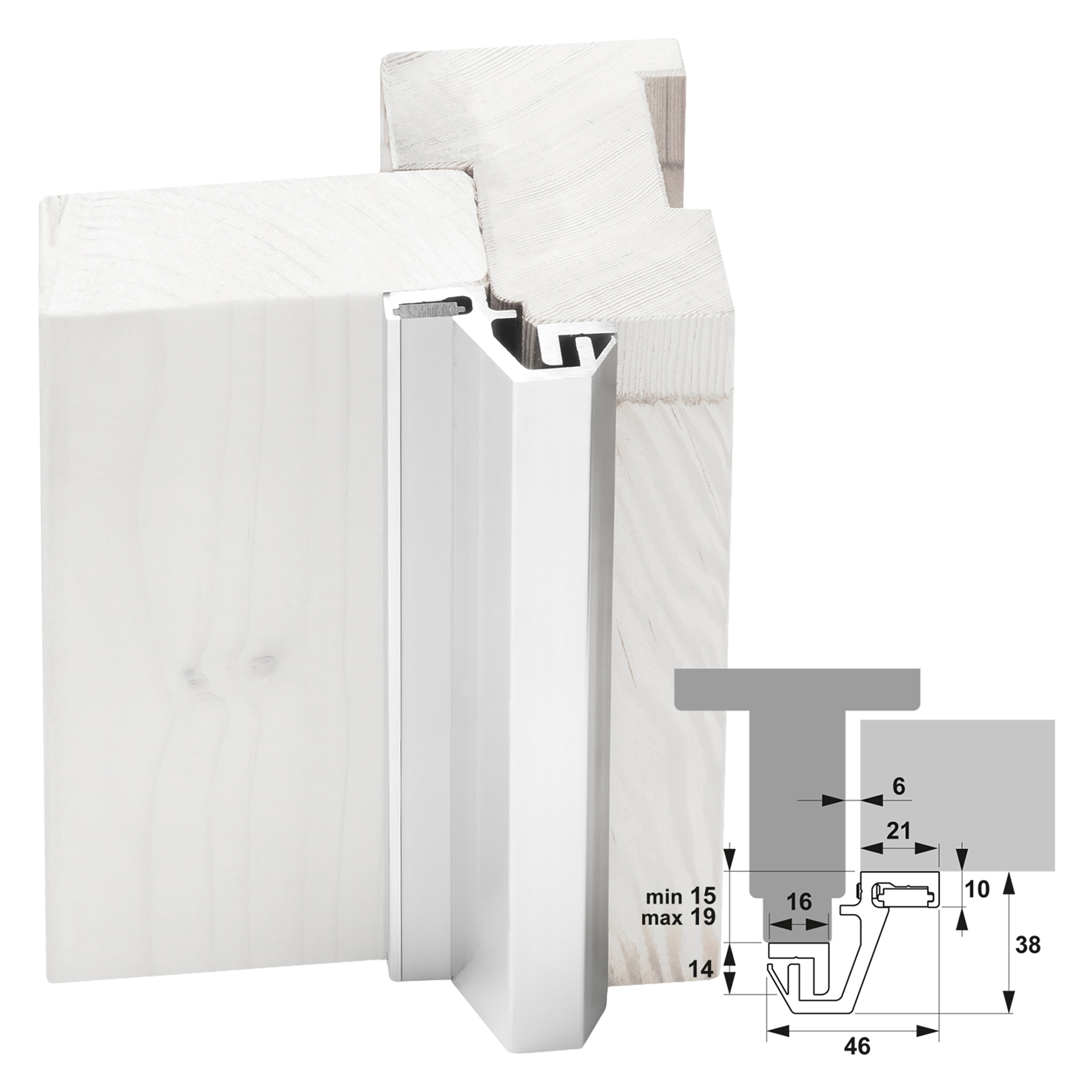 44.020.41 Axa  beveiligingsstrip achterdeur - buitendraaiend - type M3-EX 15-19 - SKG* aluminium F1 215 cm