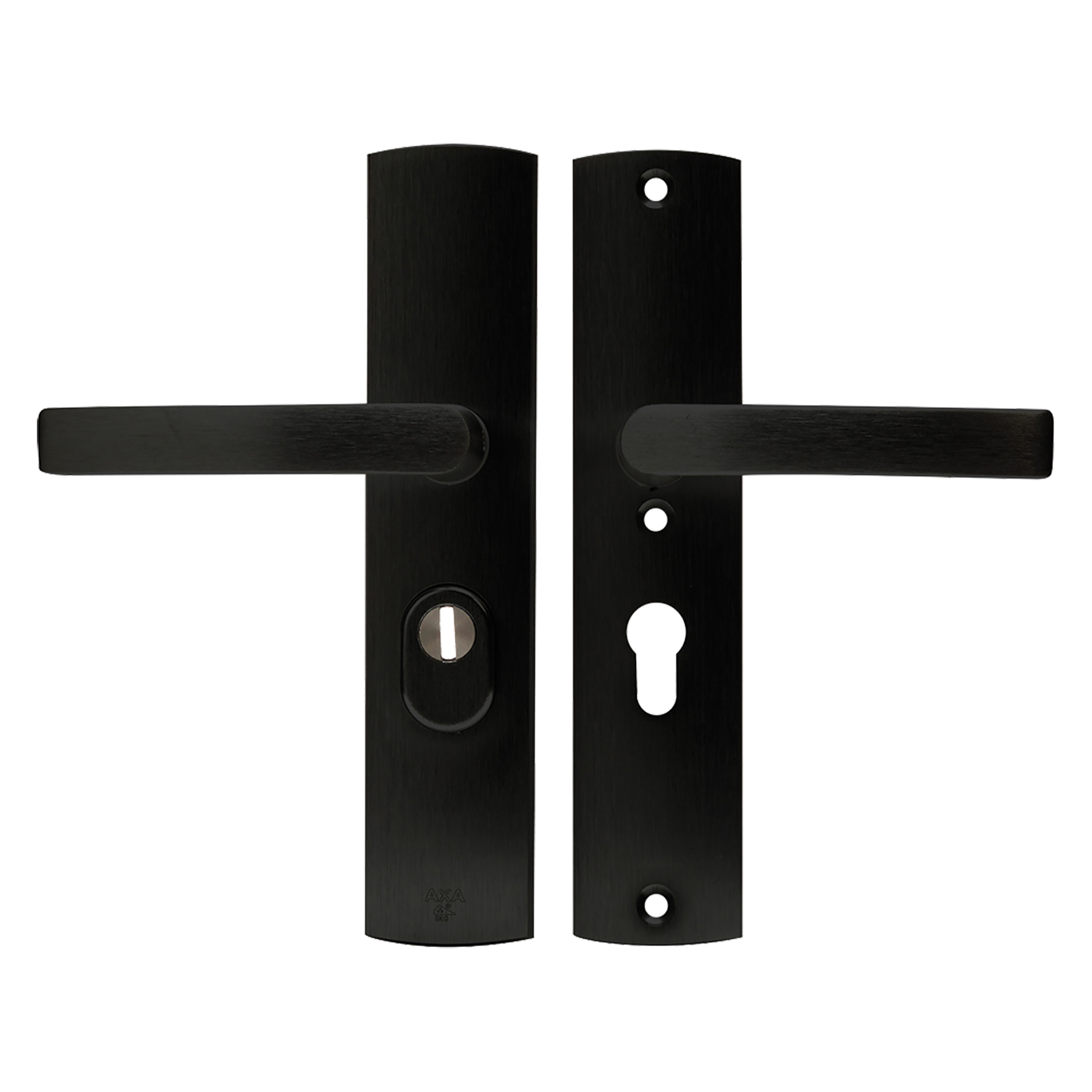 44.021.29 Axa  veiligheidsbeslag kruk-kruk - langschild - PC55 - type 6665-10 - met kerntrekbeveiliging - SKG*** aluminium f8 