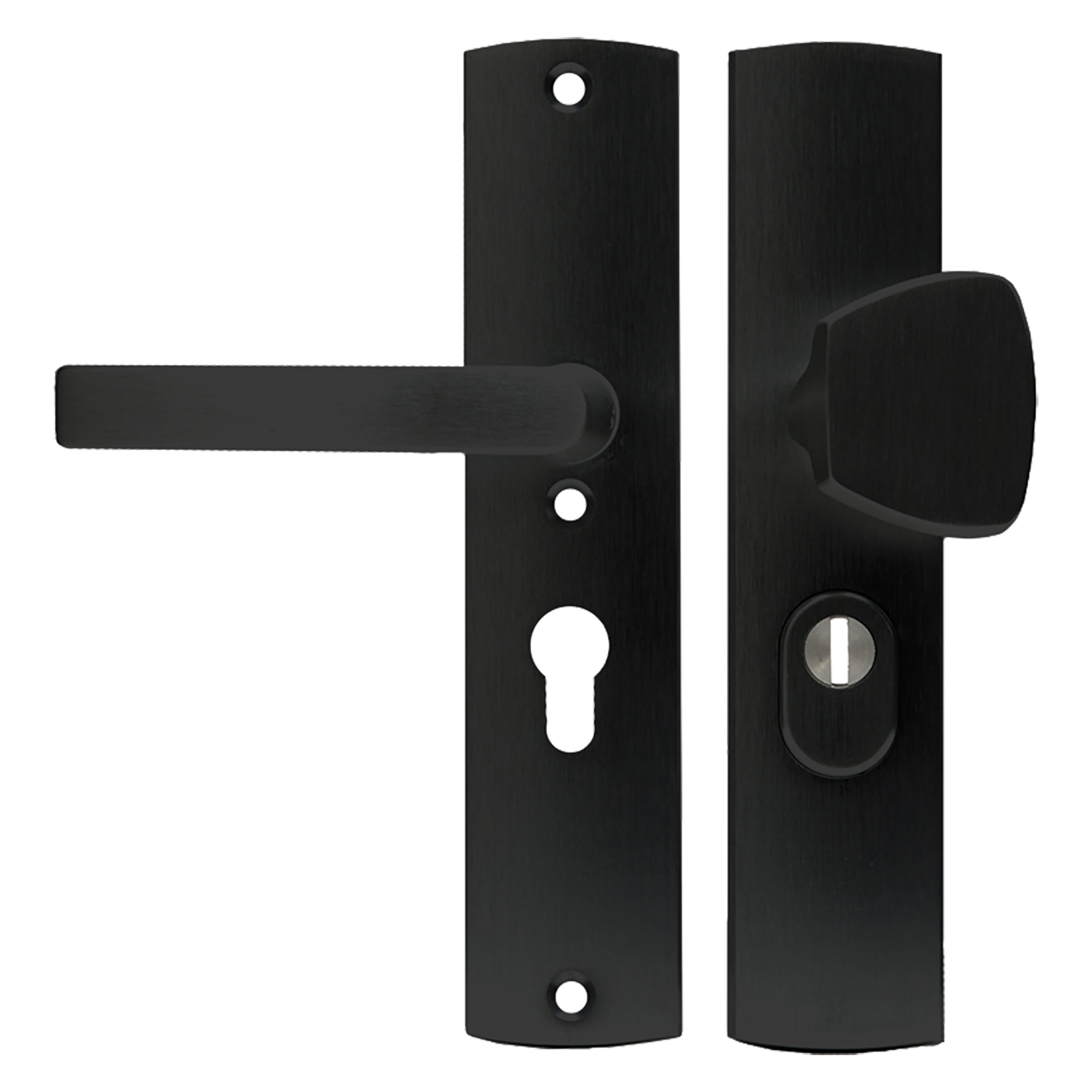 44.021.31 Axa  veiligheidsbeslag duwer-kruk - langschild - PC55 - type 6665-11 - met kerntrekbeveiliging - SKG*** aluminium f8 
