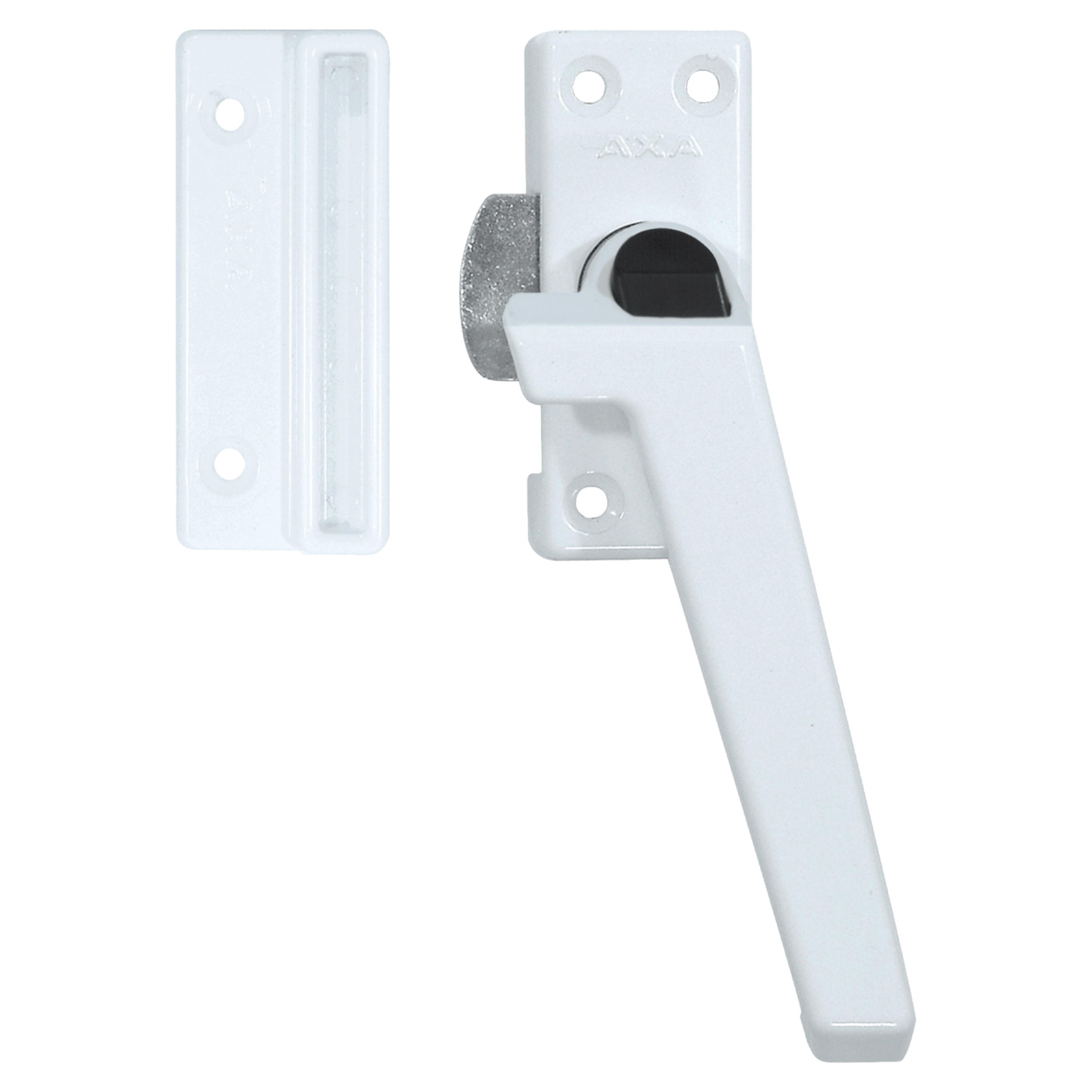 44.022.17 Axa  raamsluiting plat model met knop - rechts - type 3308 wit 74 x 30 mm