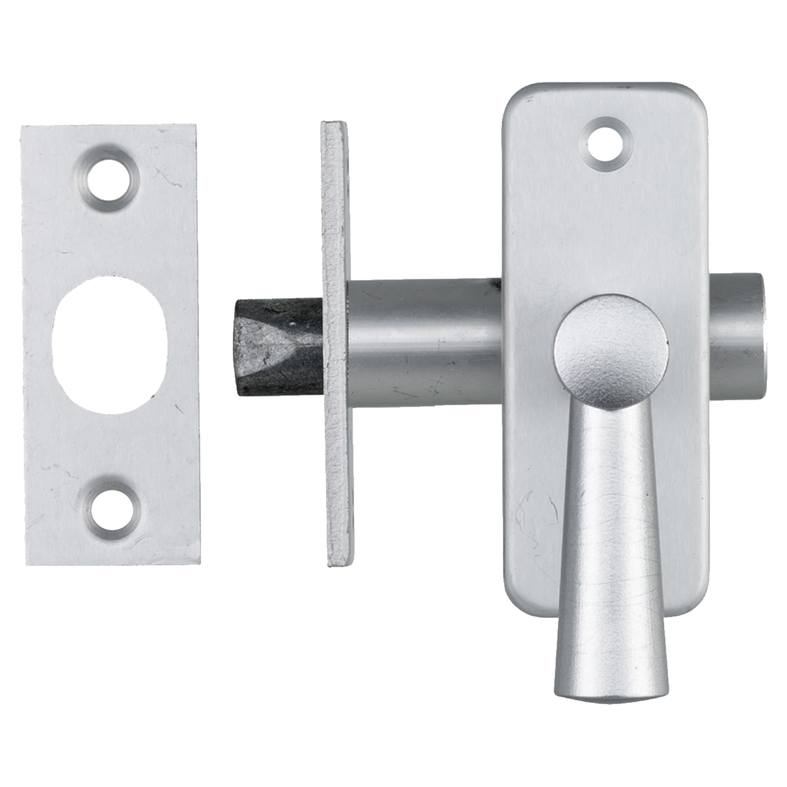 44.022.26 Axa  inboorgrendel type DM35 - voor buitendeuren - met sluitplaat - afsluitbaar aluminium F1 55 mm