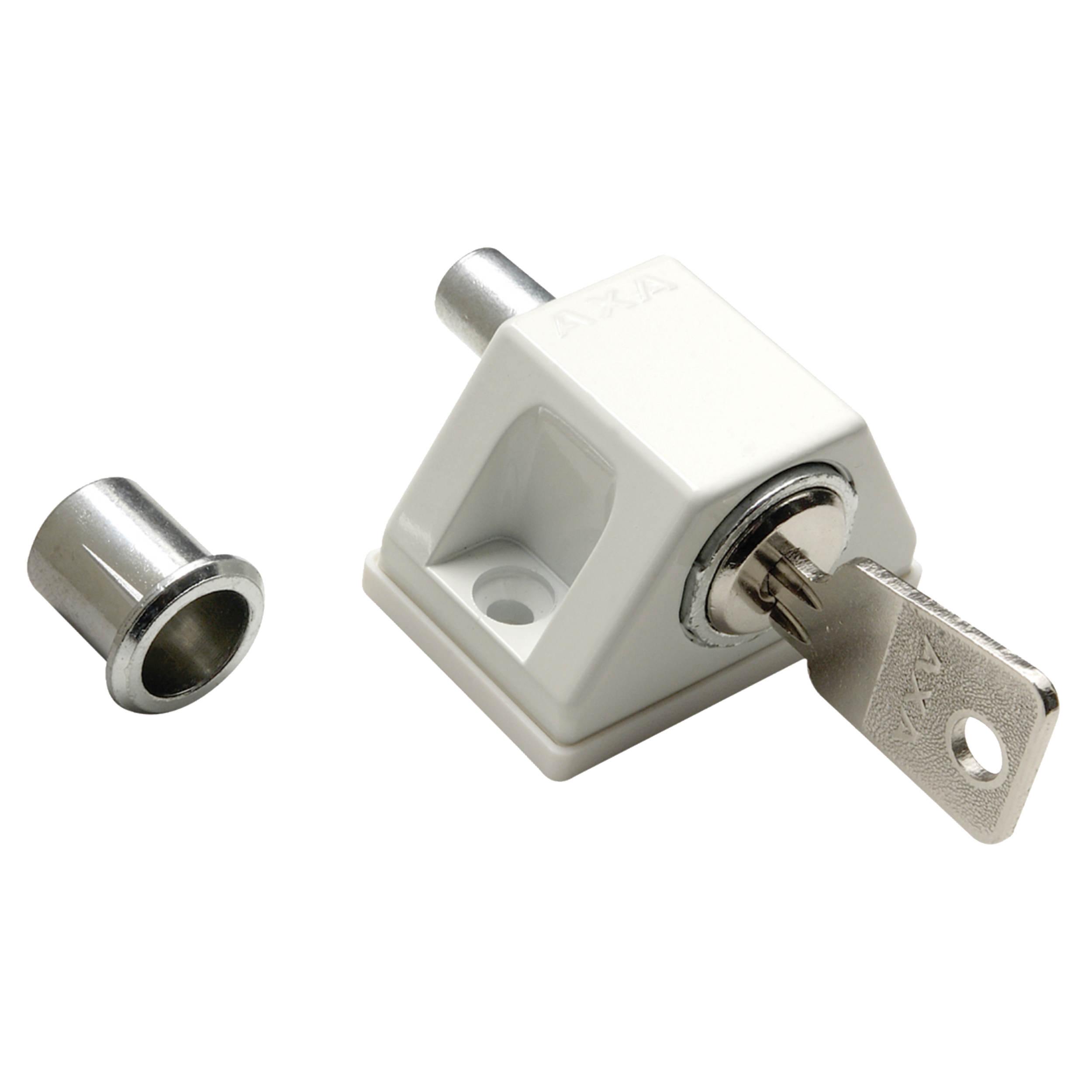 44.022.33 Axa  oplegslot type 3011 - met cilindersluiting - buitendraaiend wit 