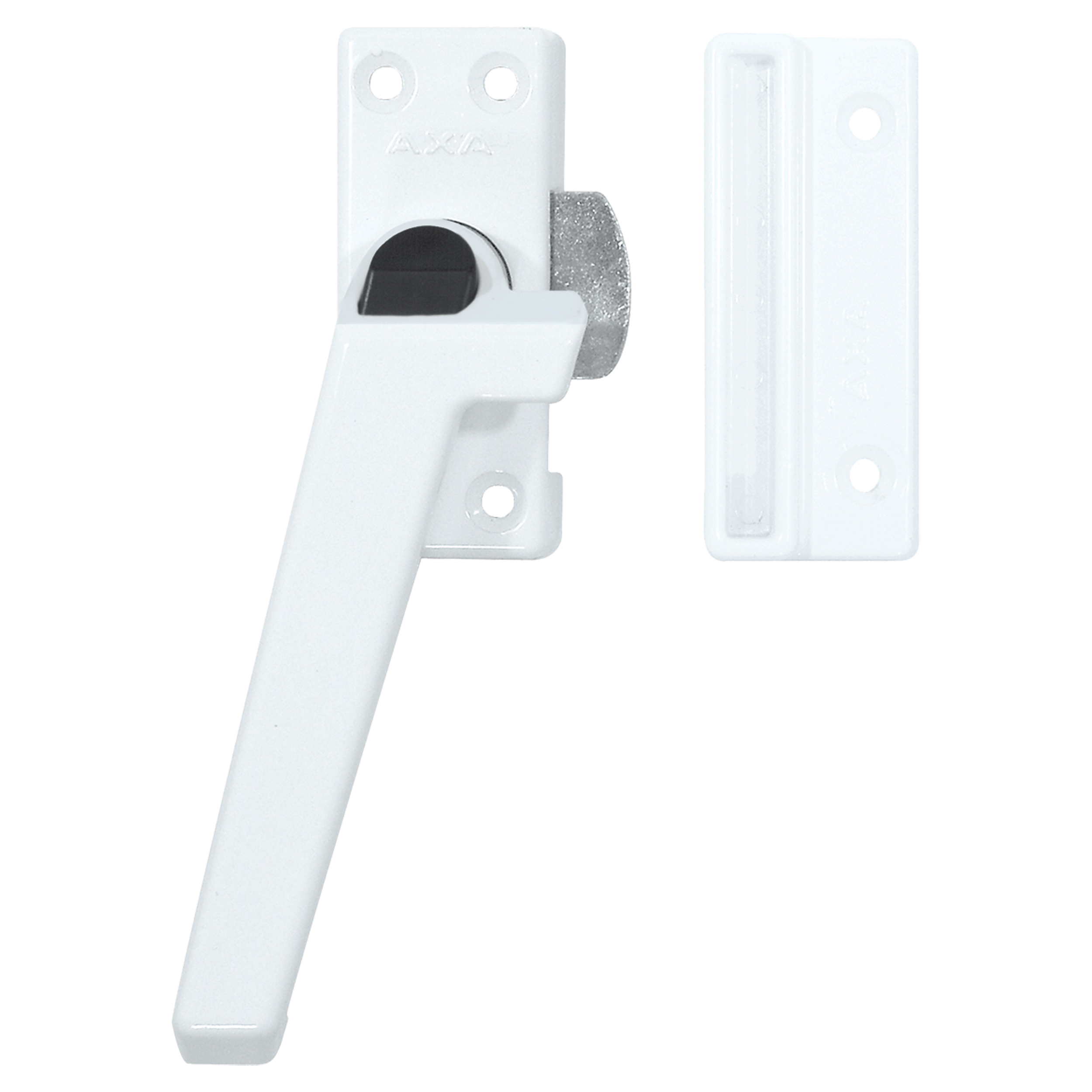 44.022.52 Axa  raamsluiting plat model met knop - links - type 3308 wit 74 x 30 mm