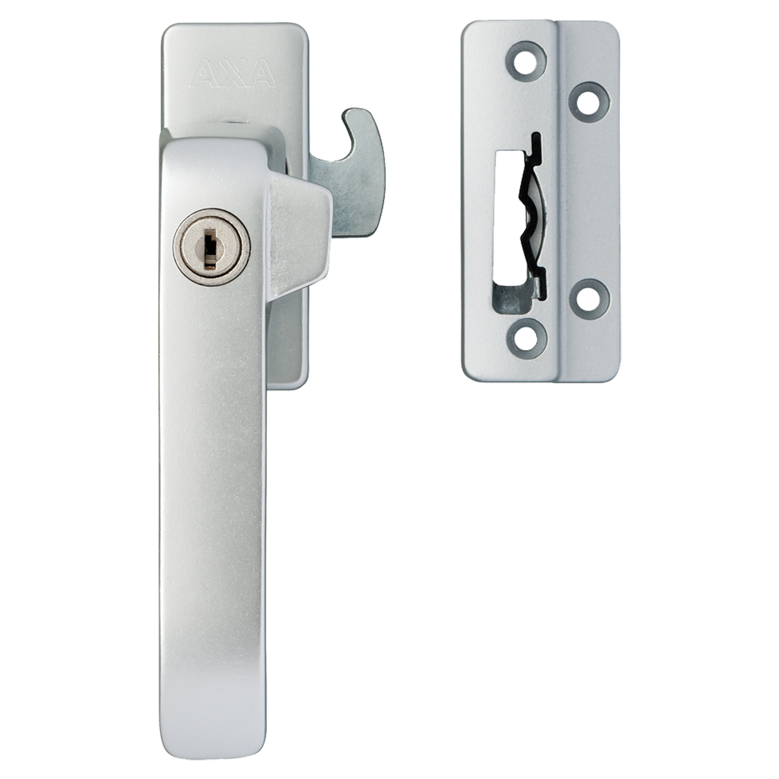 44.022.59 Axa  raamsluiting met cilinderslot - links - type 3329 - SKG* aluminium F1 145 x 30 x 46 mm