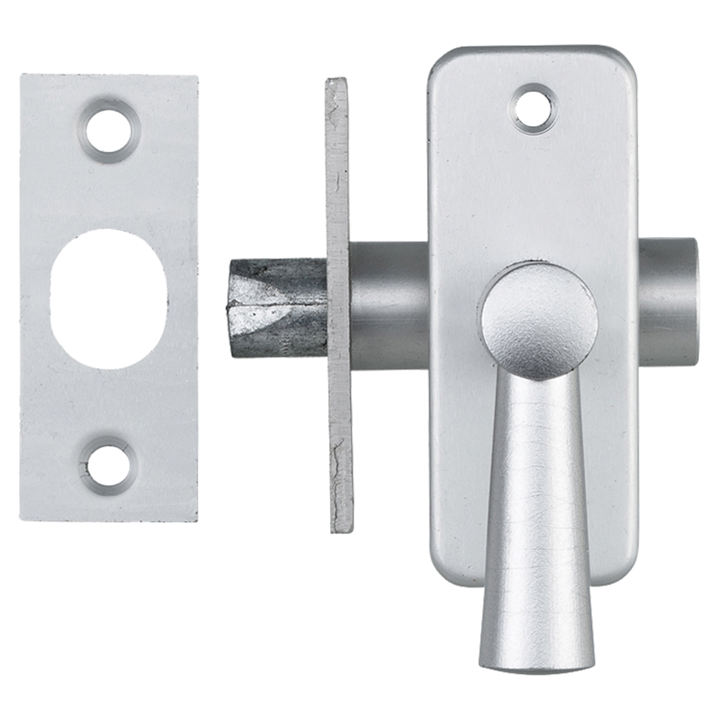 44.022.65 Axa  inboorgrendel type DM25 - voor buitendeuren - met sluitplaat aluminium F1 45 x 25 x 65 mm