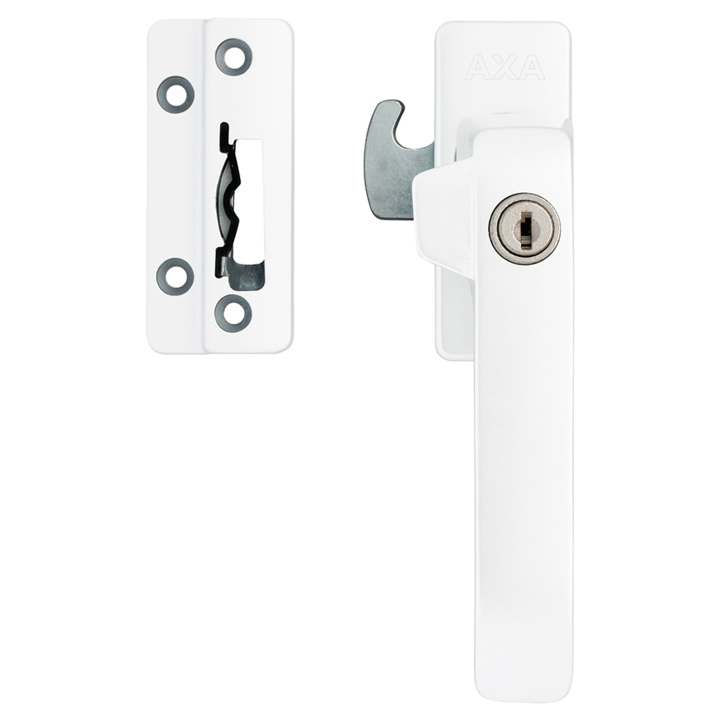 44.022.69 Axa  raamsluiting met cilinderslot - rechts - type 3329 - SKG* wit 145 x 30 x 46 mm