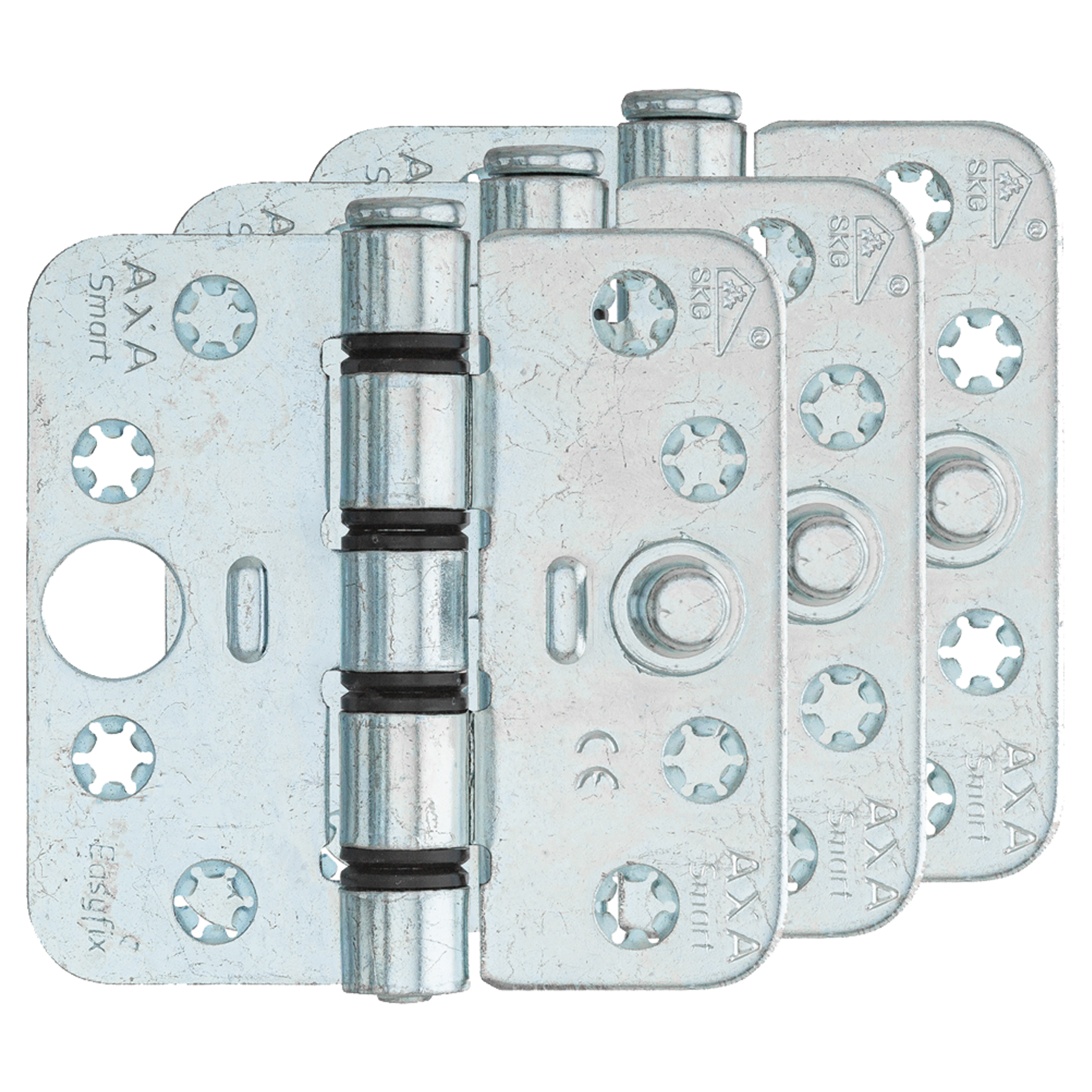 44.022.78 Axa Smart Easyfix veiligheidsscharnier easyfix - vierkant model - met ronde hoeken - SKG***  89 x 89 x 3 mm