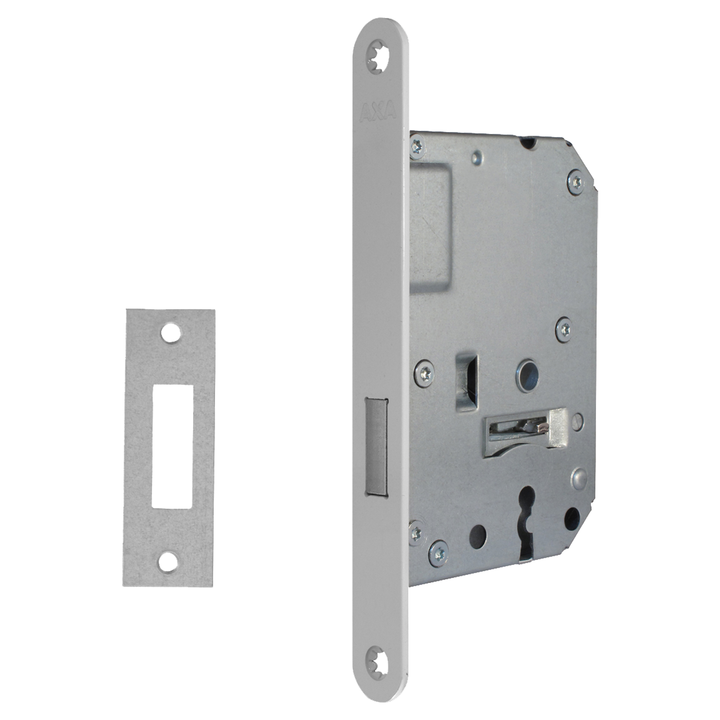 44.022.81 Axa  kastslot type 7115 SL - voor binnendeuren - met sleutelgat wit 174 x 20 x 16 mm