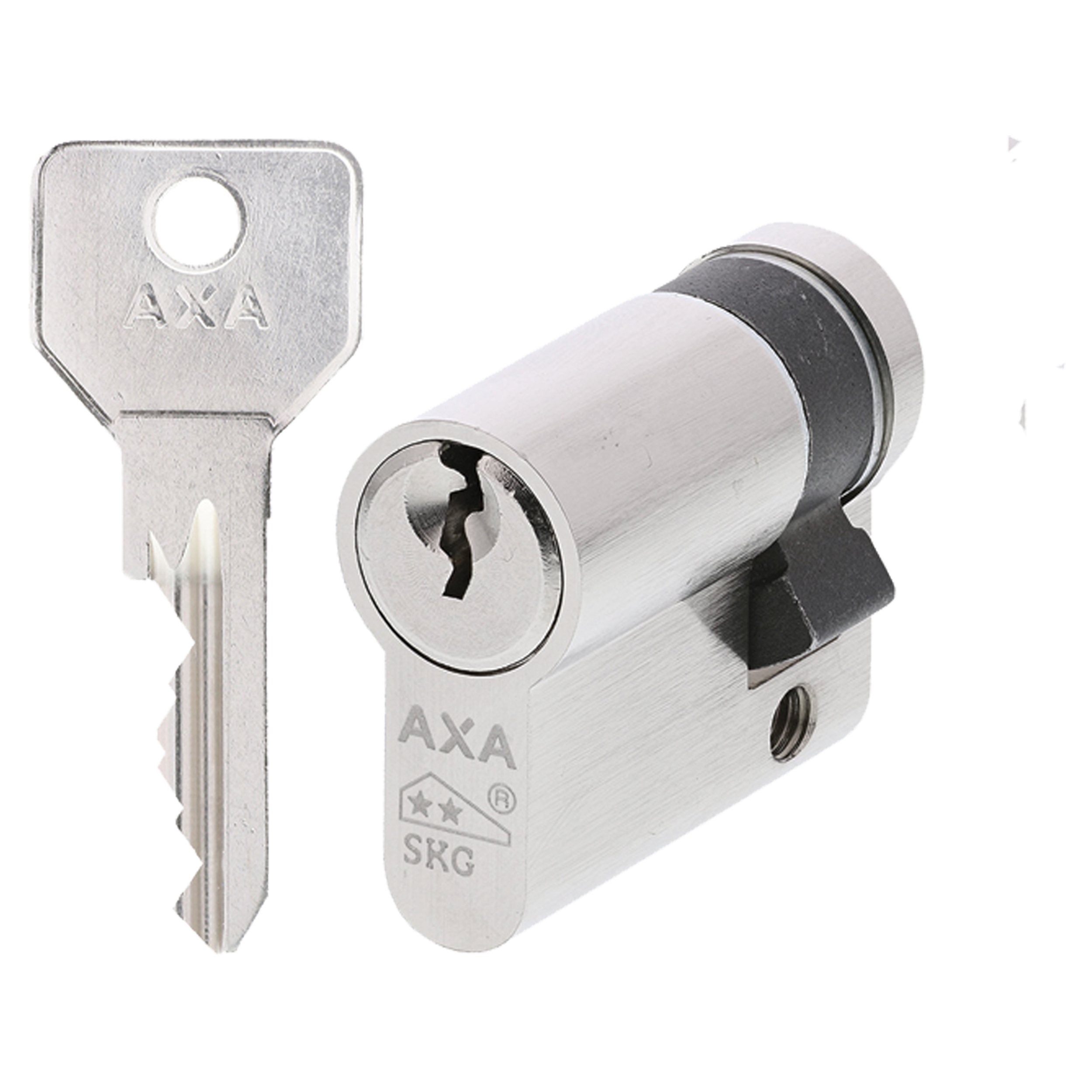 44.023.12 Axa  profielcilinder halfcilinder - type 7213 securityplus - SKG** messing 30/10 mm