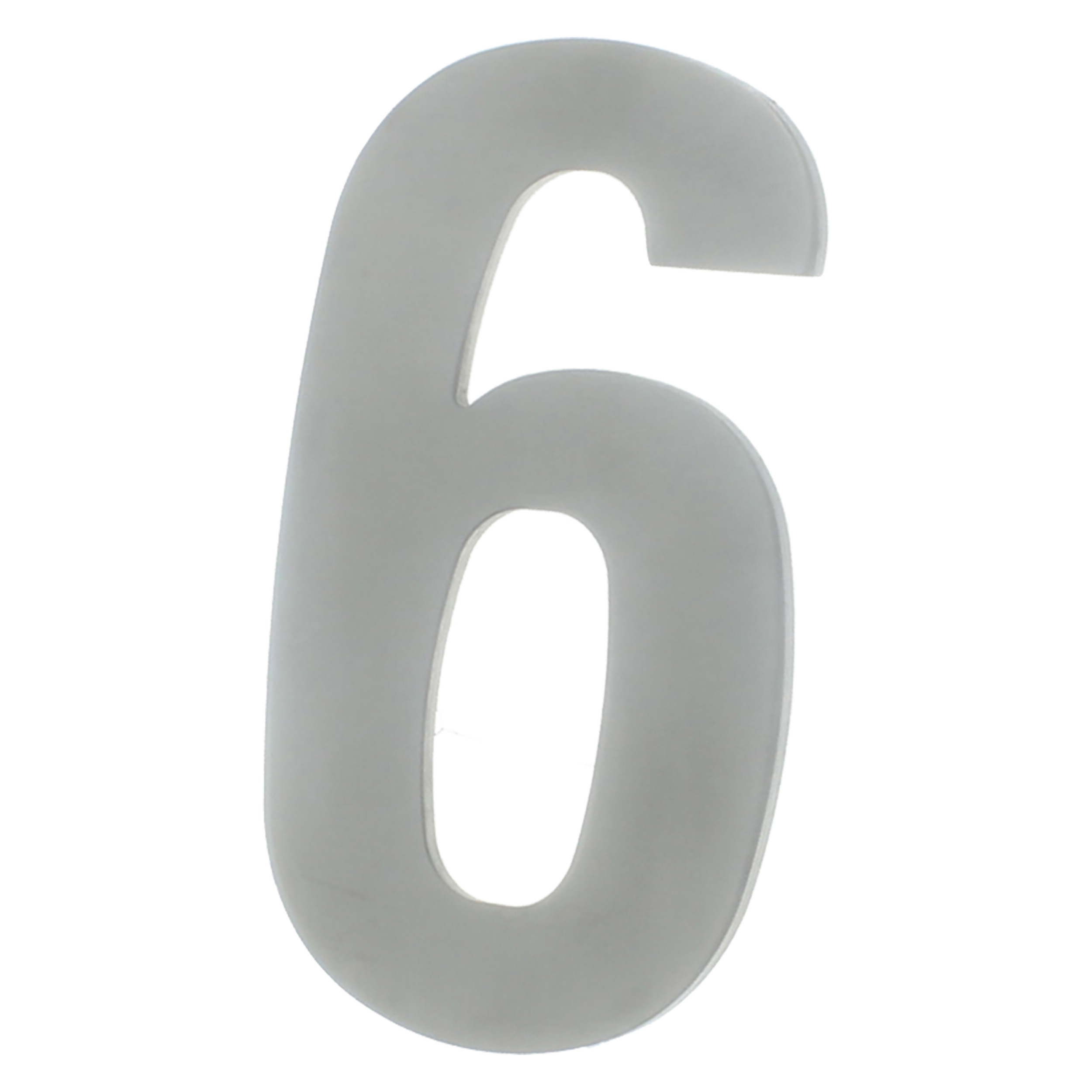 44.656.36   huisnummer 6 - RVS  130 x 3 mm