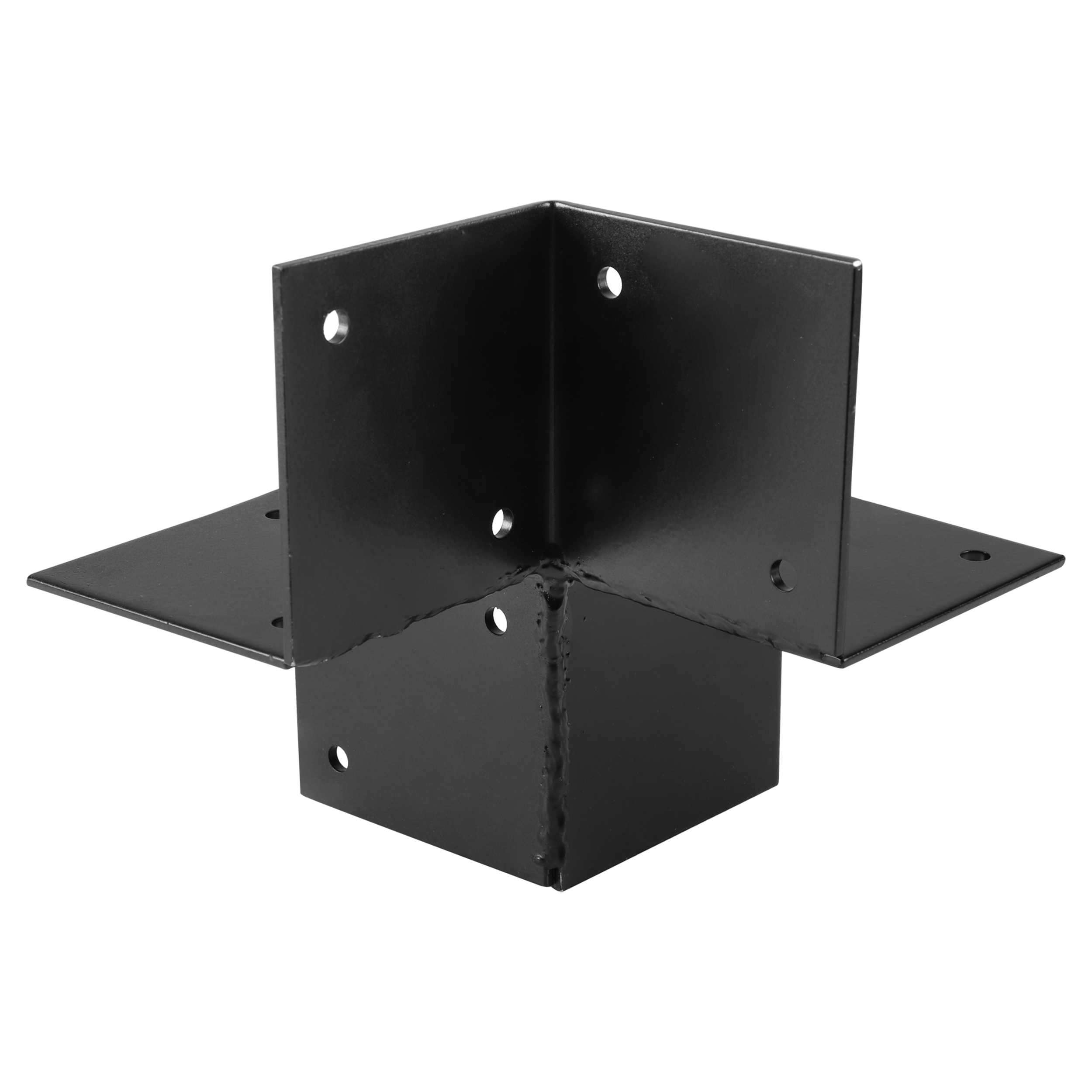 45.012.20 Starx  paalverbinder 3-weg - hoek open zwart 9 x 9 cm