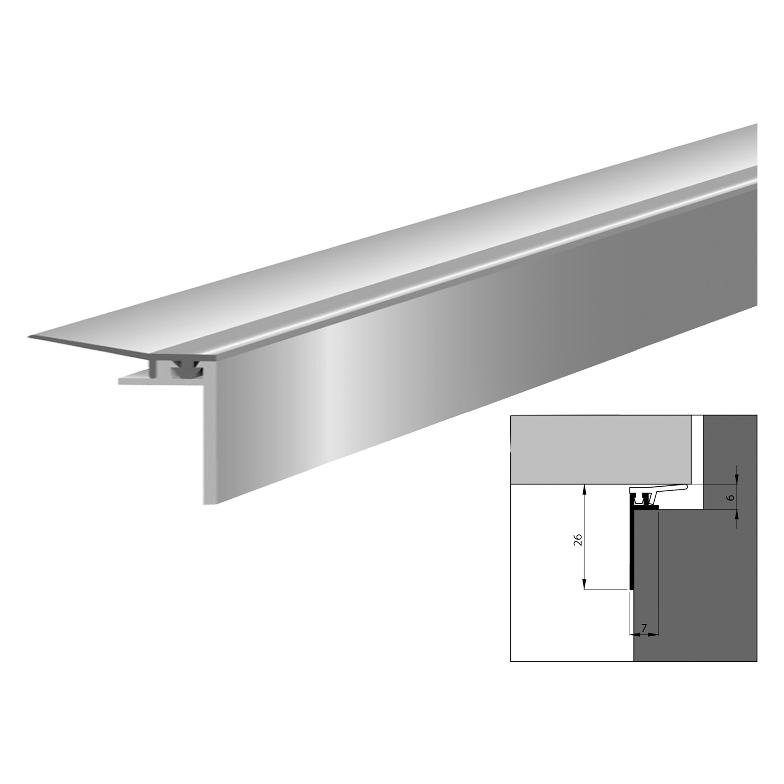 45.102.69 Ellen  inbouwprofiel ANB-16 - aluminium geanodiseerd  230 cm
