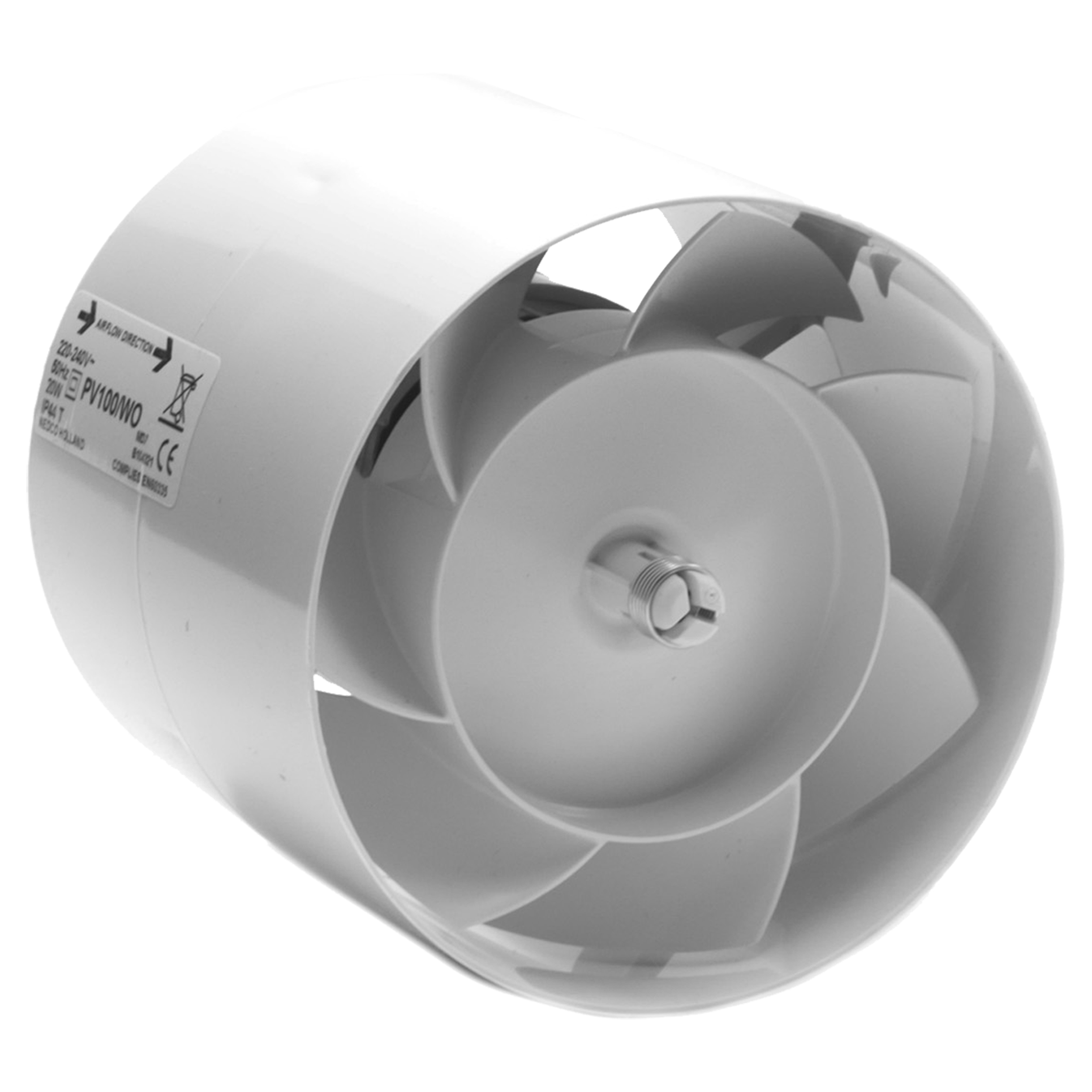 45.600.52 Nedco  buisventilator type PV100 wit 100 x 90 mm