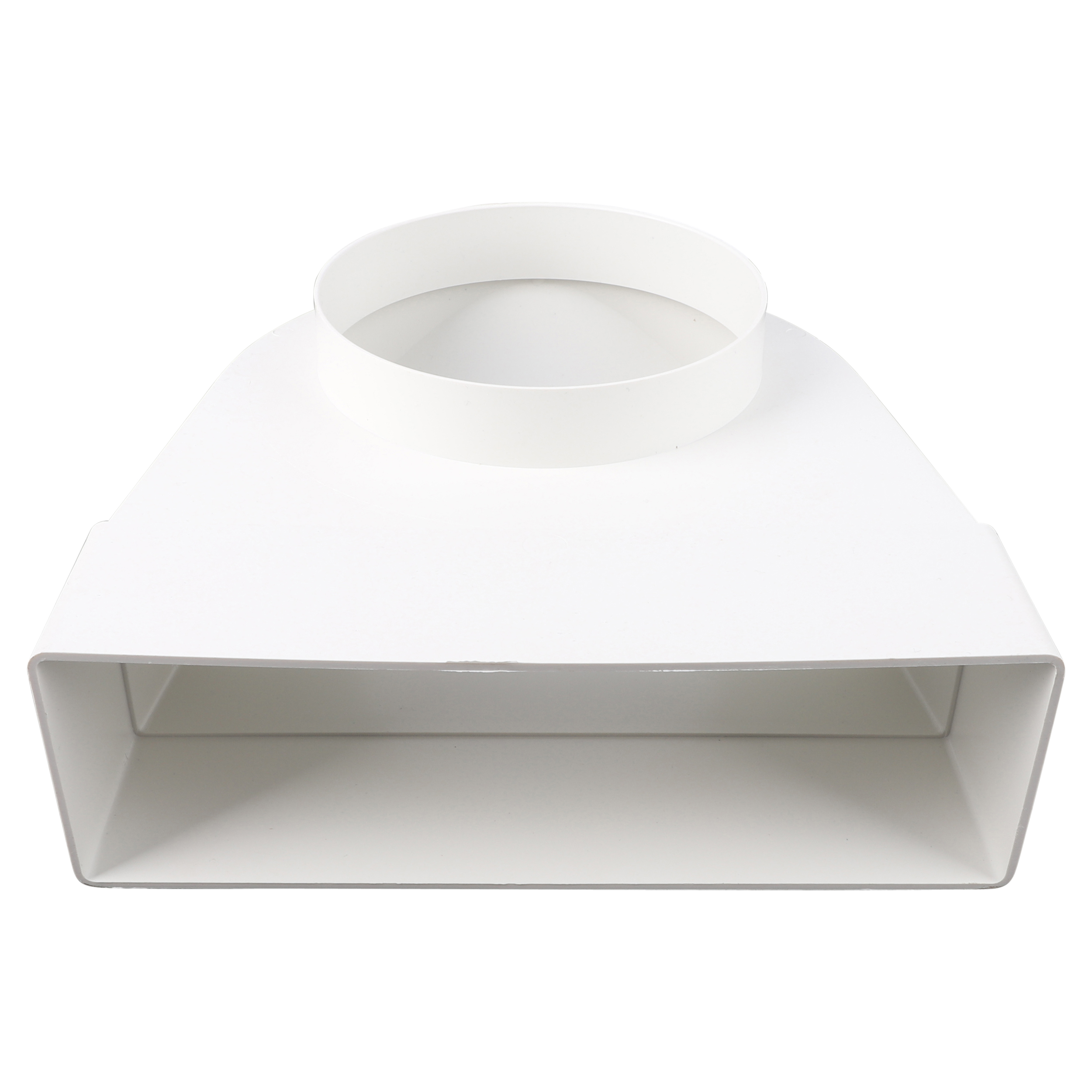 45.709.33 Starx  overgangstuk rond-vierkant haaks wit Ø 125 mm - 204 x 60 mm