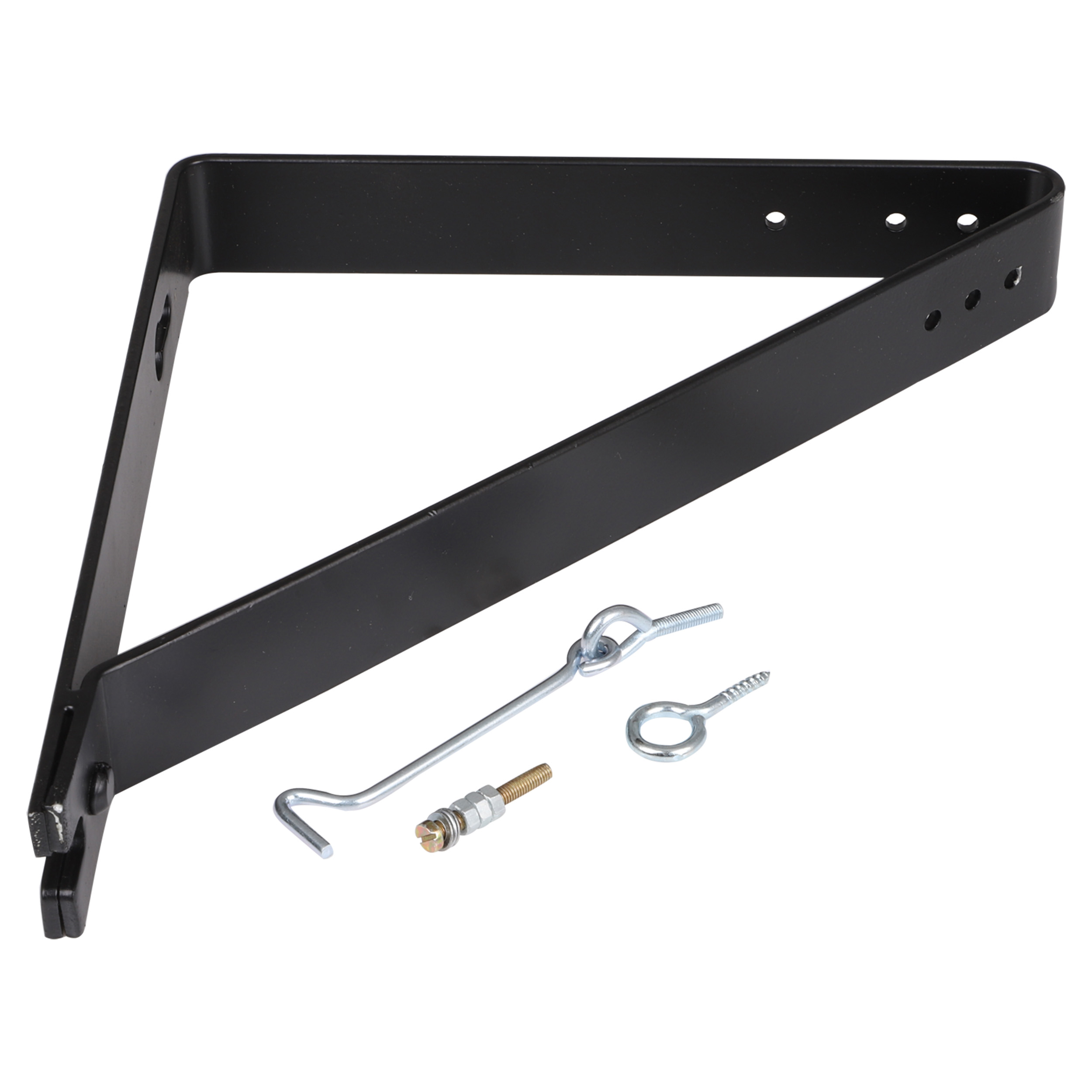 46.918.23 Starx  deuropvangbeugel recht - met windhaak en stootdop - zwart  275 x 250 mm
