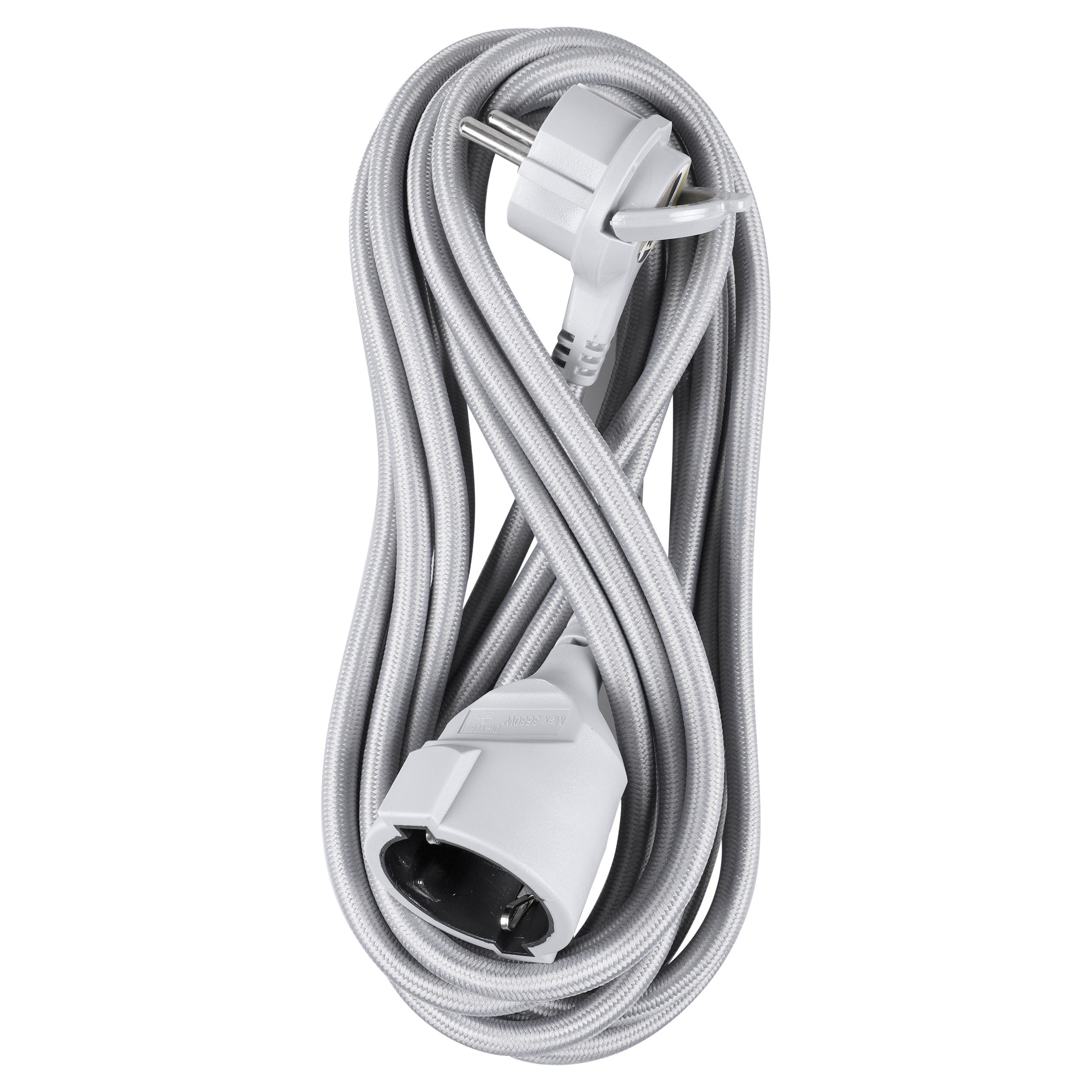 53.501.02 Q-Link  verlengsnoer randaarde - met platte stekker grijs 3 x 1.5 mm², 5 m