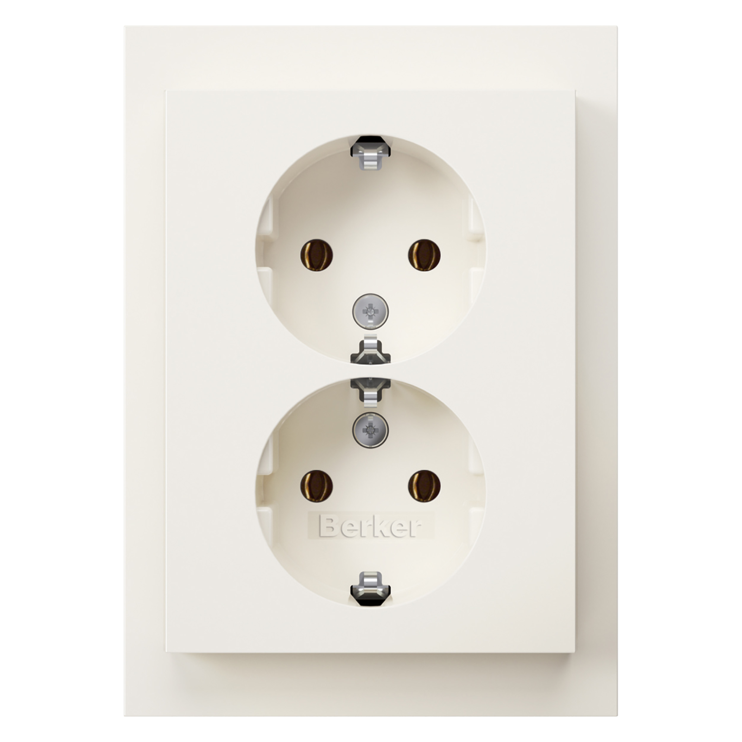 54.020.51 Berker K1 contactdoos inbouw - 2-voudig - randaarde polarwit 