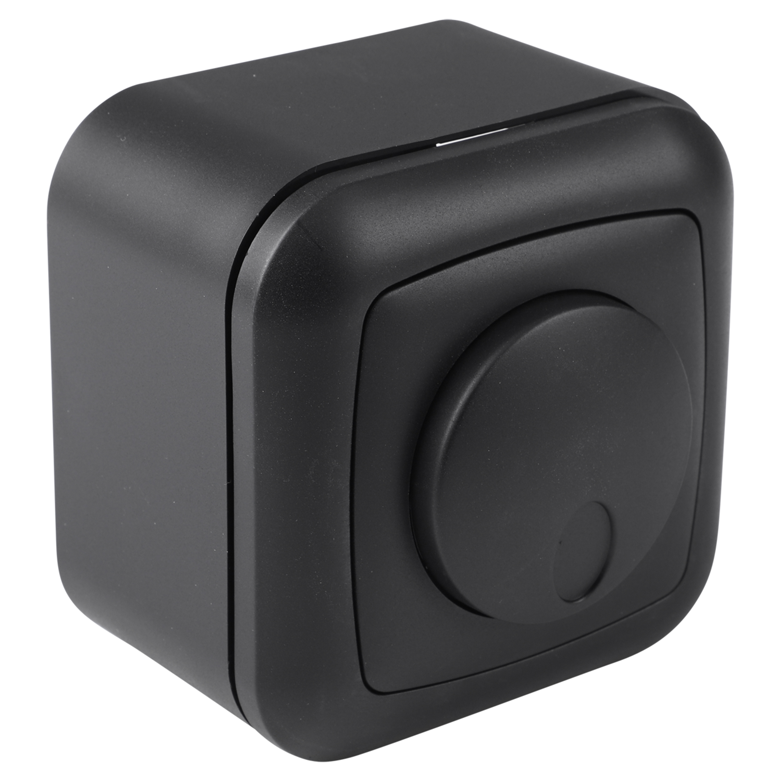 54.077.96 Q-Link  dimmer inbouw/opbouw - 3-60W - druk-wissel - met afdekraam mat zwart 