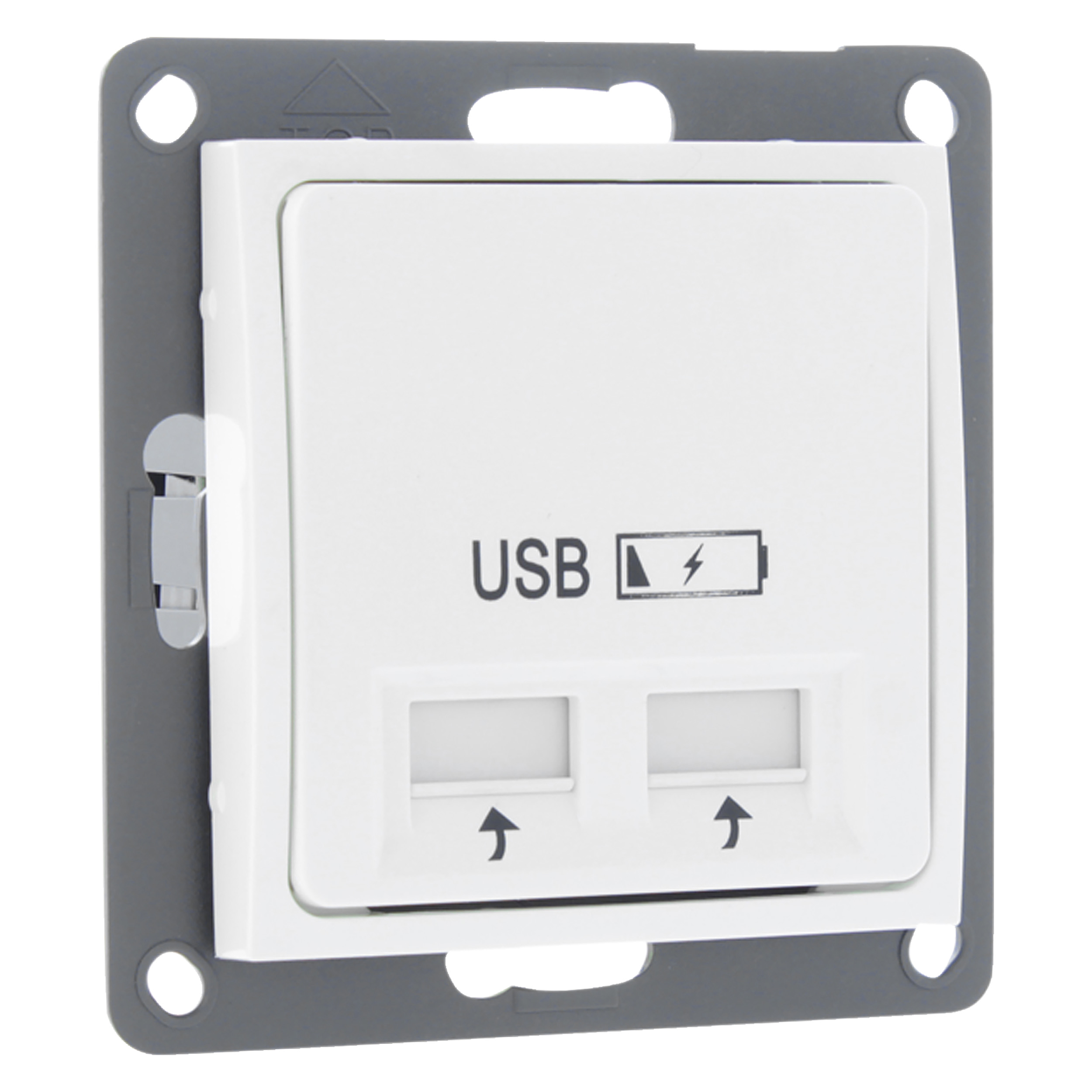 54.083.43 Q-Link S2 contactdoos inbouw - 2 x USB - 5V polarwit 
