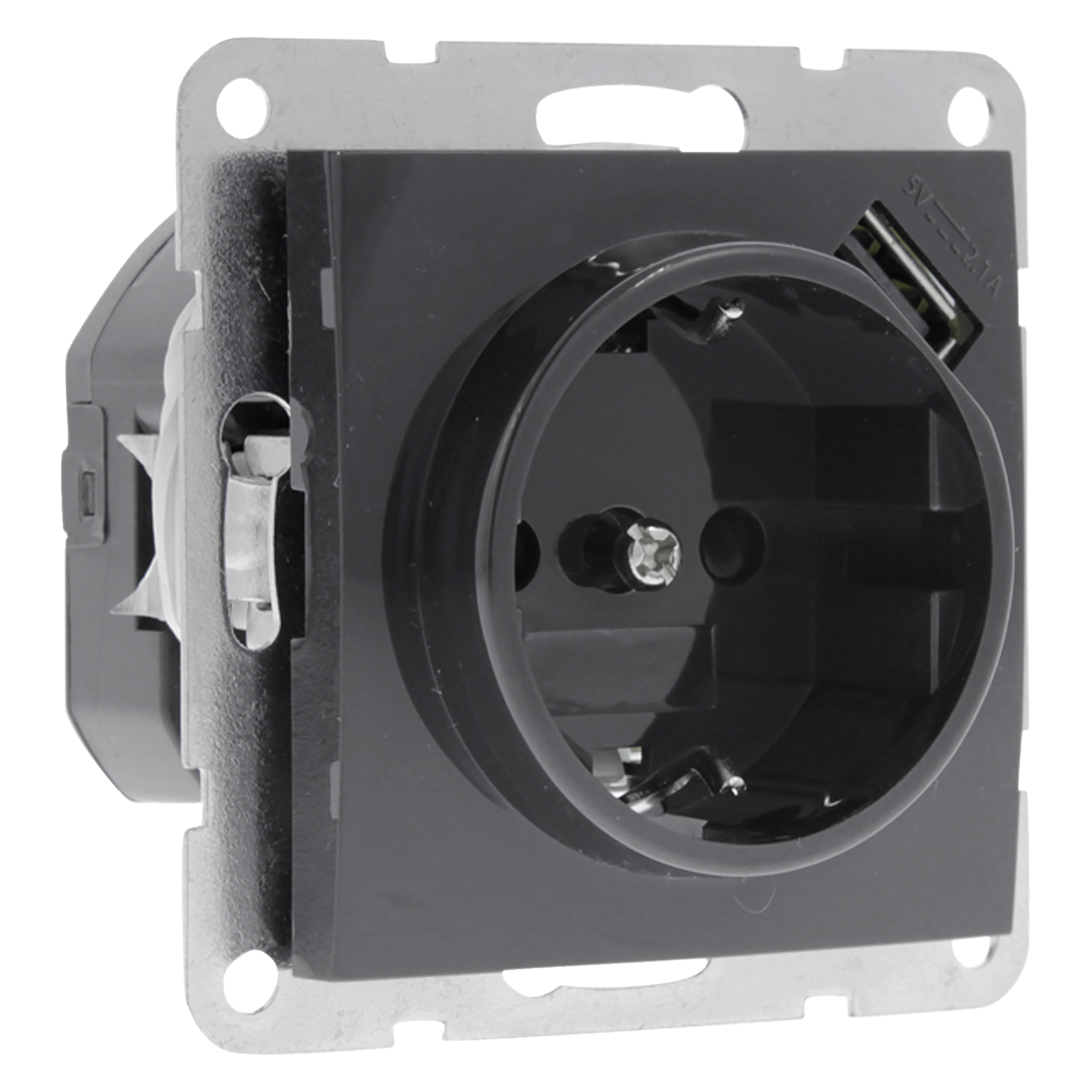 54.083.67 Q-Link S2 contactdoos inbouw - USB - 1-voudig - randaarde antraciet 