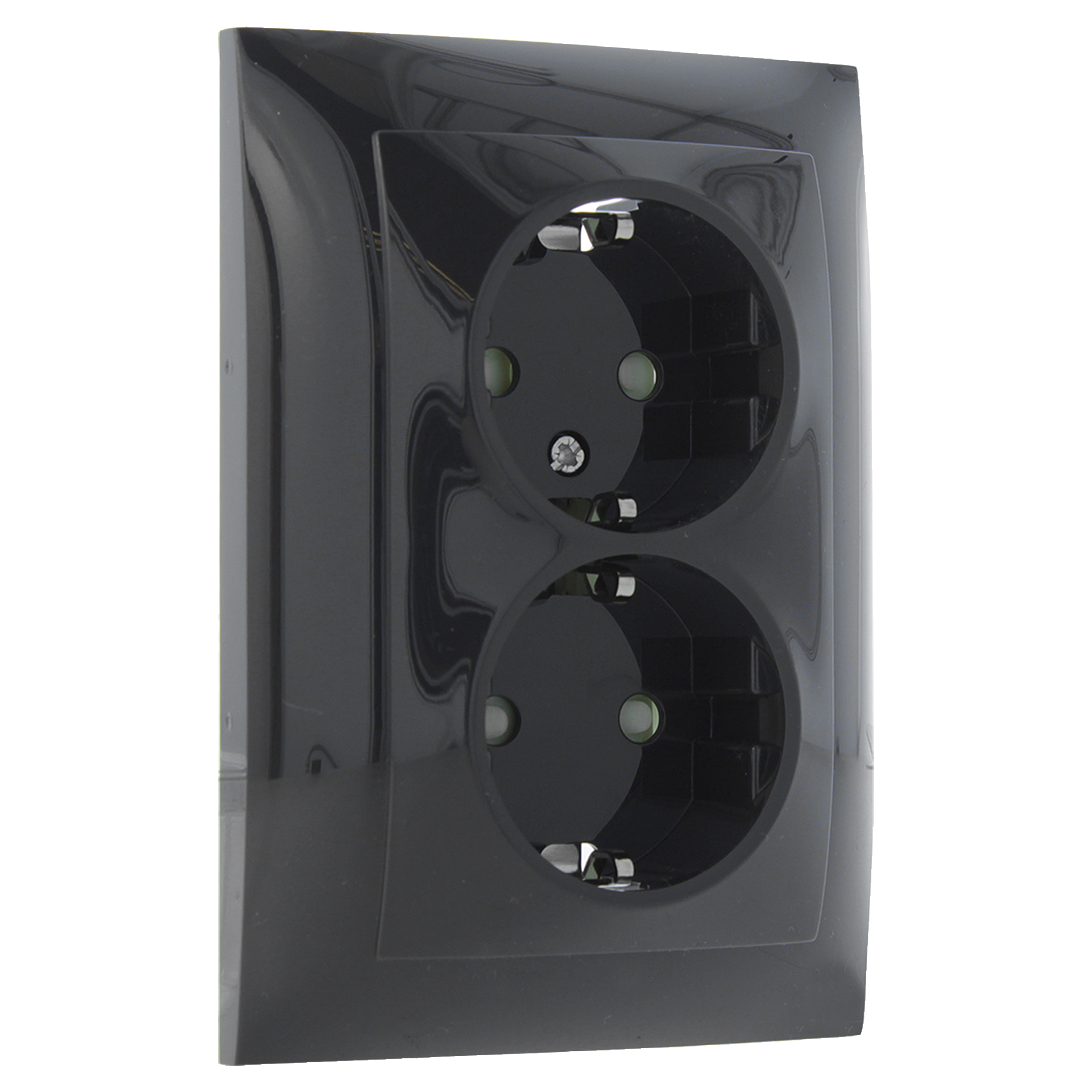 54.085.50 Q-Link S2 contactdoos inbouw - 2-voudig - randaarde antraciet 