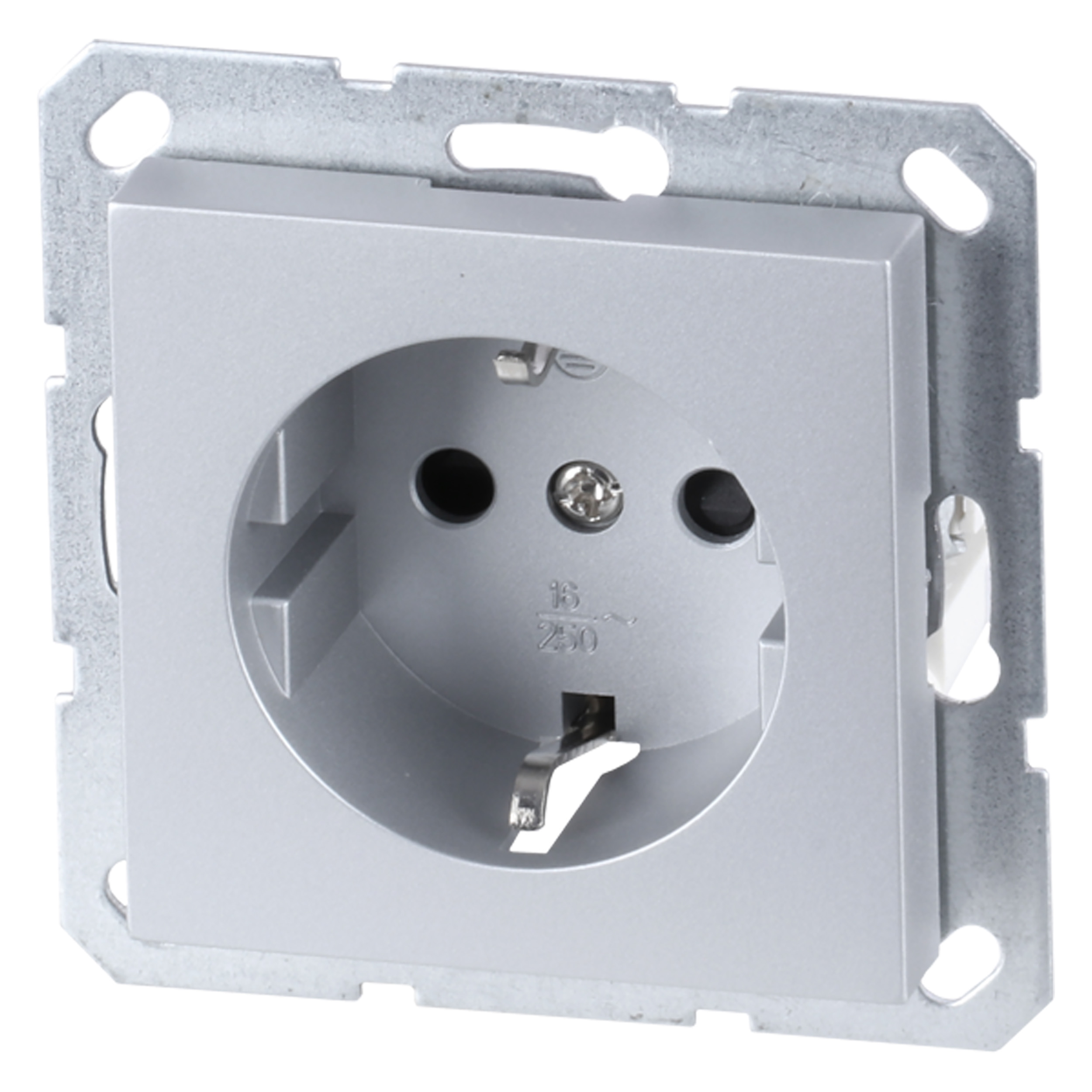 54.098.42 Q-Link S-Line contactdoos inbouw - 1-voudig - randaarde aluminium 