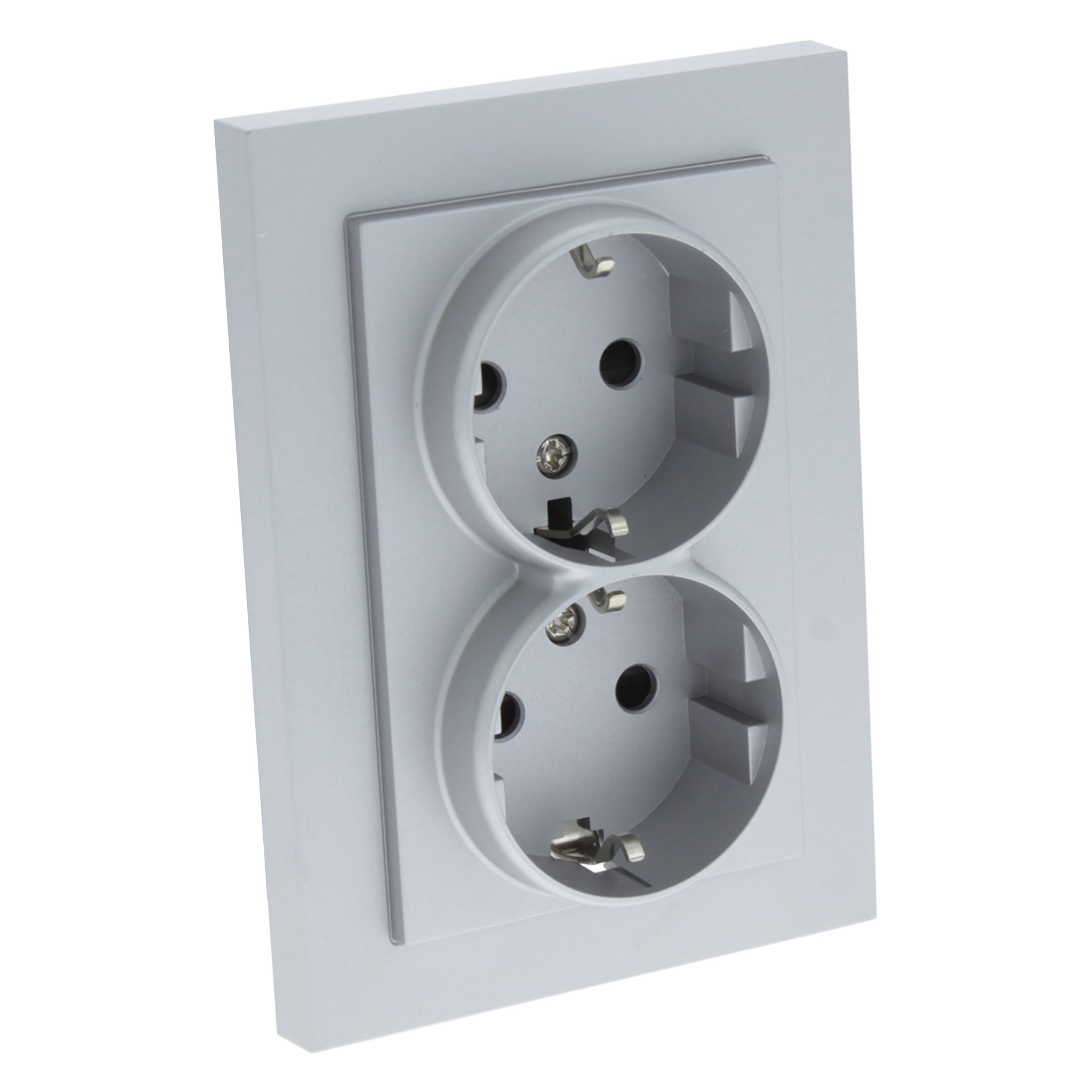 54.098.50 Q-Link S-Line contactdoos 2-voudig - randaarde aluminium 