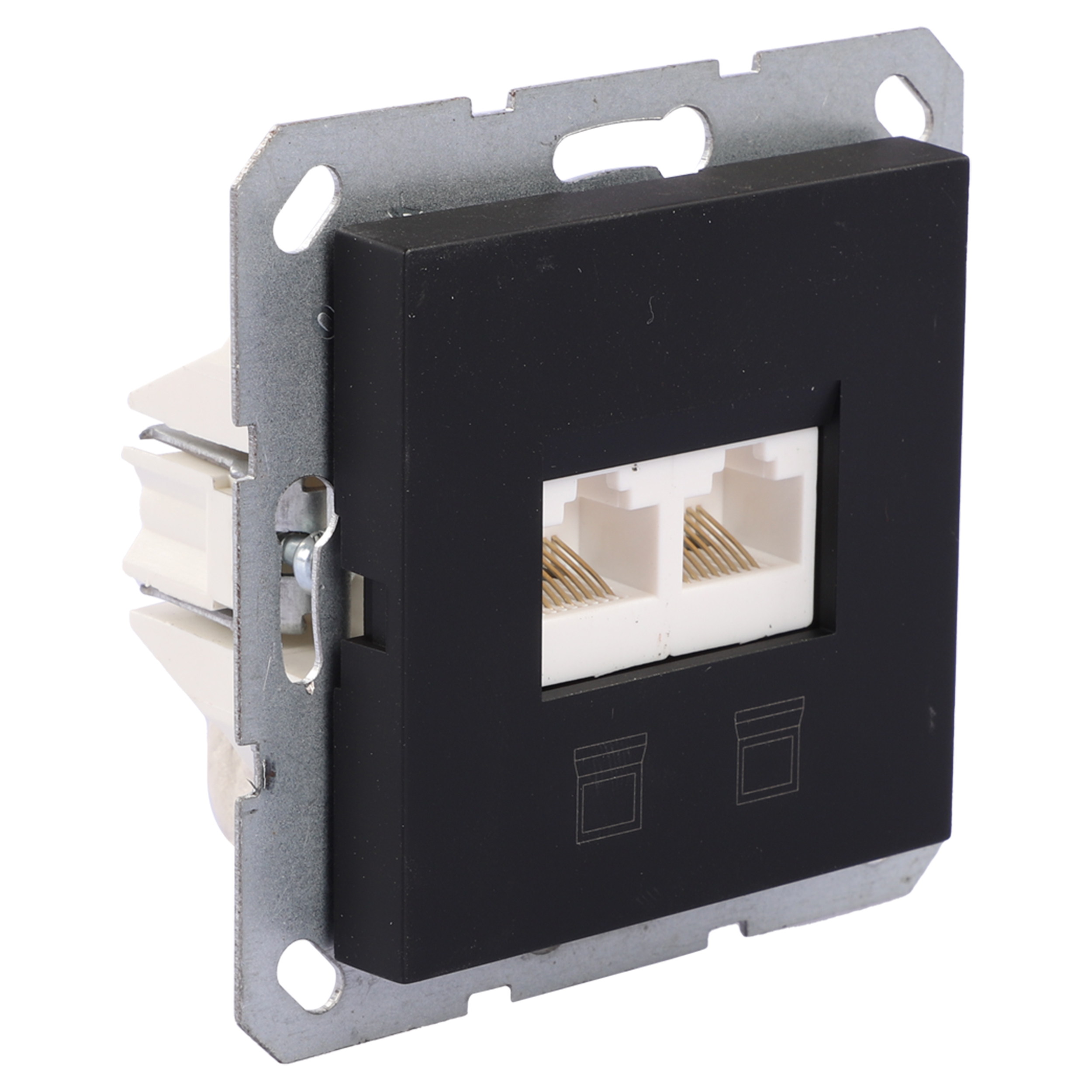 54.099.64 Q-Link S-Line contactdoos telefoon/data - inbouw - CAT5E - 2 x 8-polig zwart 