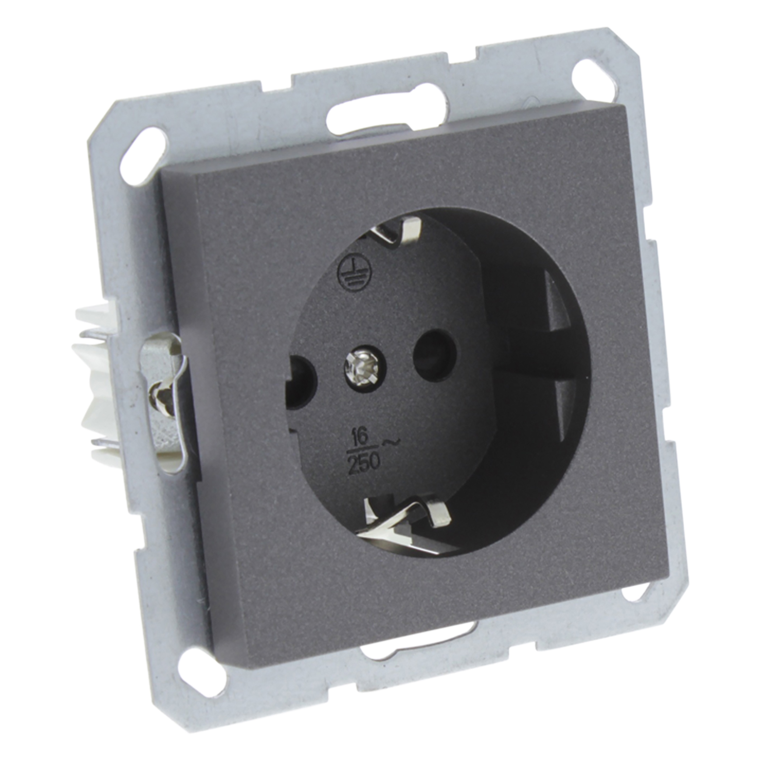 54.197.42 Q-Link S-Line contactdoos inbouw - 1-voudig - randaarde antraciet 