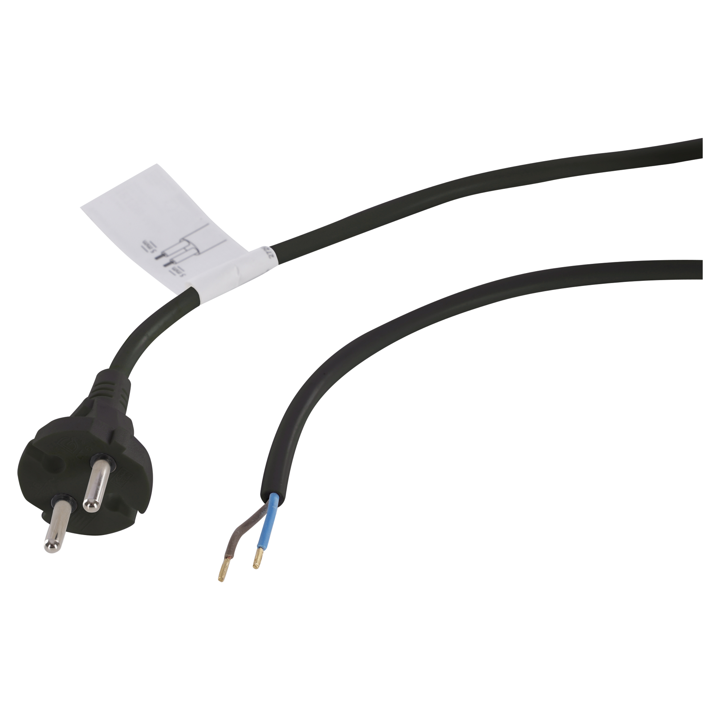 54.210.12   aansluitkabel stofzuiger zwart 2 x 1 mm² - 7.5 m