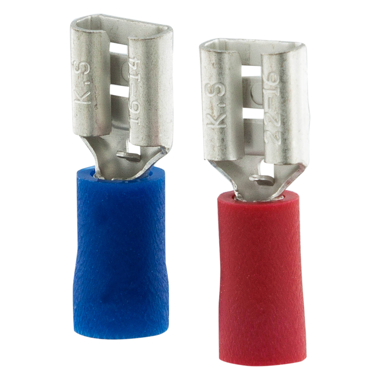 54.211.45 Q-Link  kabelschoen contra schuifstekker rood/blauw 