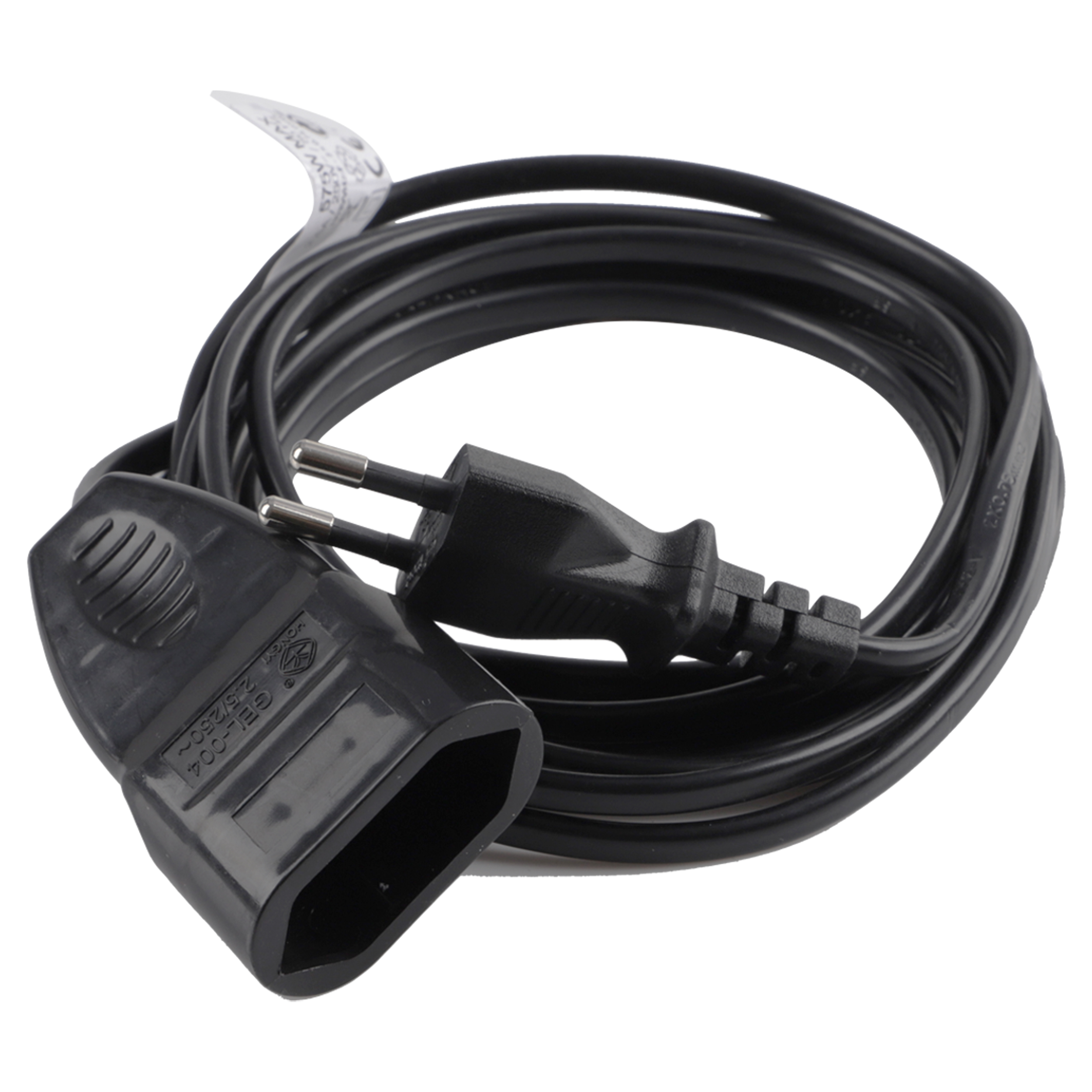 54.404.01 Q-Link  verlengsnoer euro - H03VVH2-F zwart 2 x 0.75 mm², 3 m