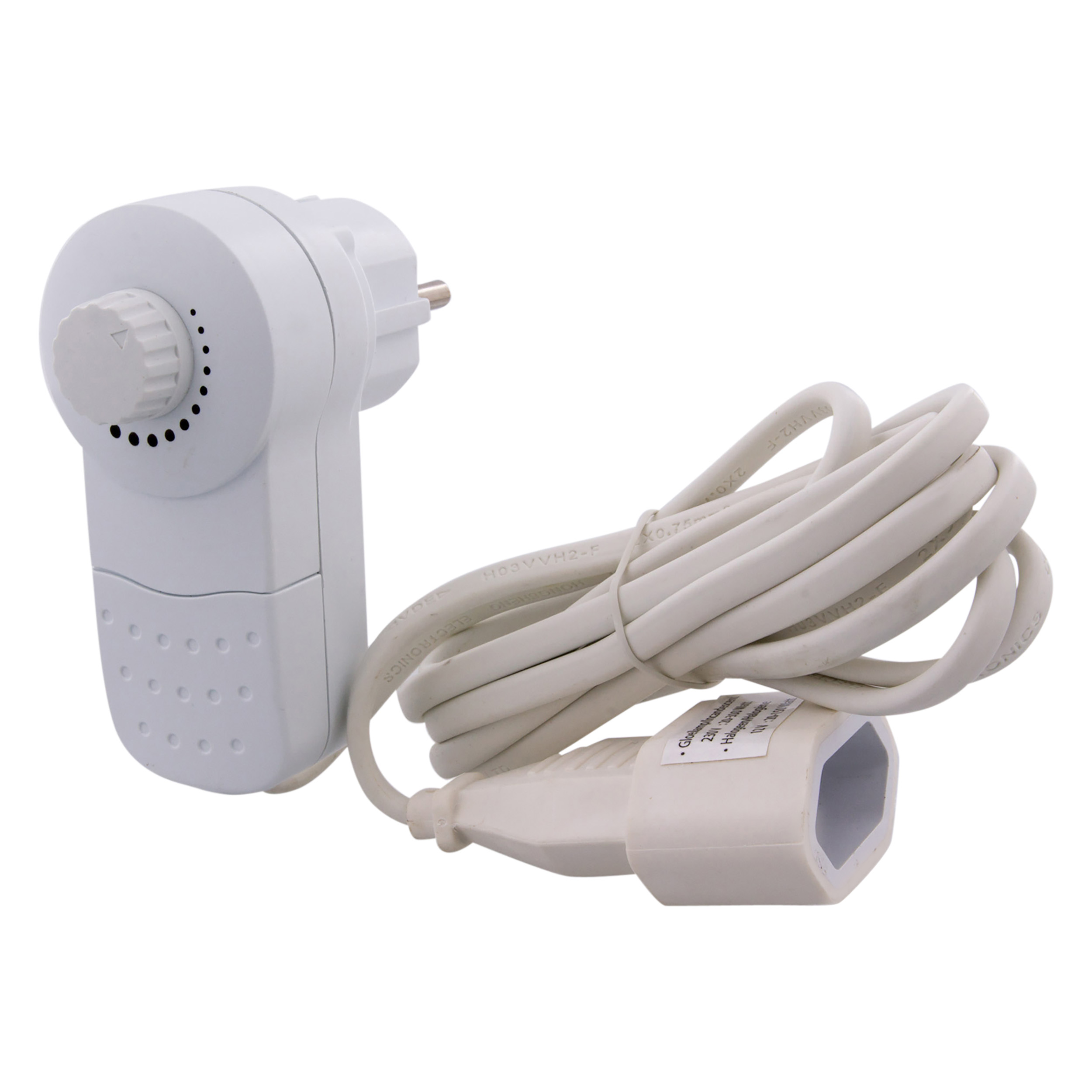 54.404.62 Exin  stekkerdimmer met stekkerdimmer/eurostekker 20-300w wit 2 x 0.75 mm², 2 m
