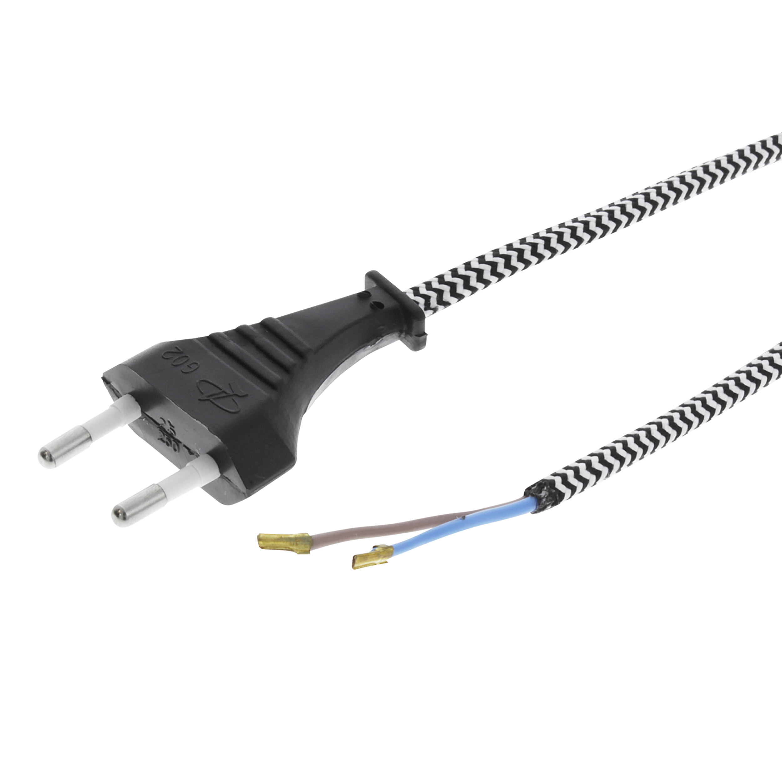 54.503.00 Q-Link  aansluitsnoer met eurostekker zwart/wit 2 x 0.75 mm2 - 2 m