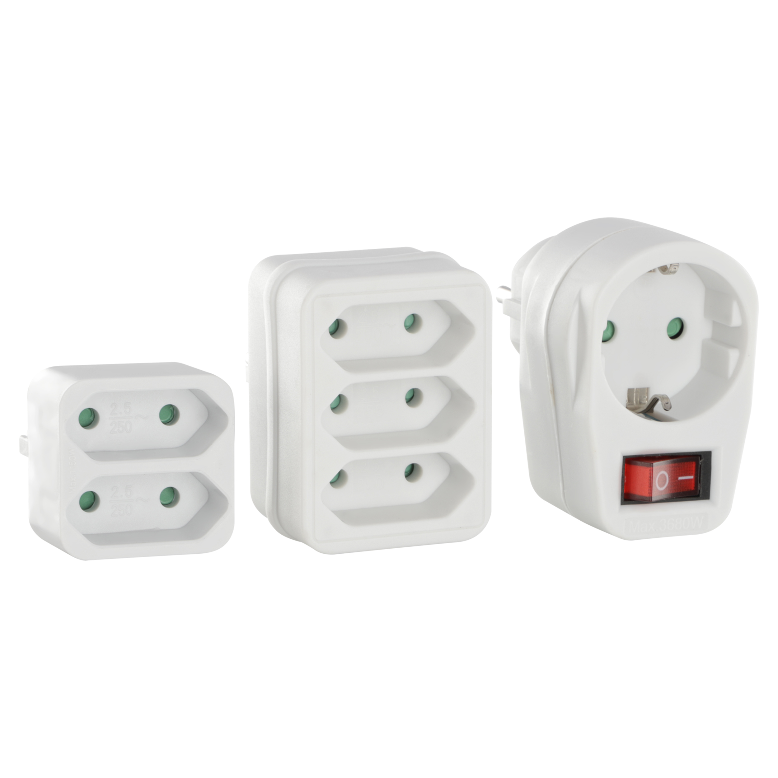 54.503.71 Q-Link  stekkerverdeelset 2 x euro stekkerblok - 3 x euro stekkerblok wit 