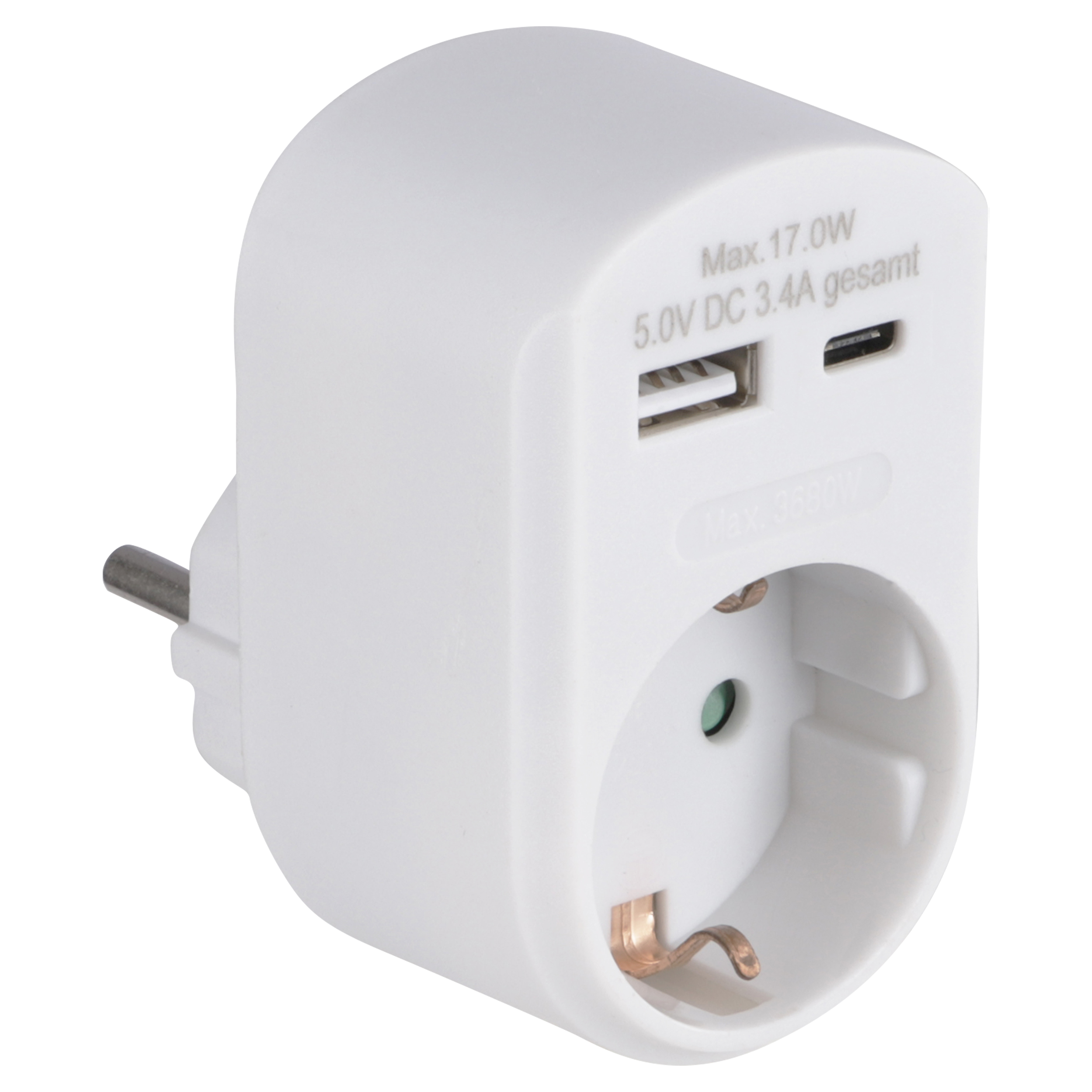 54.503.76 Q-Link  adapterstekker 230V - USB A/C - 3.4A wit 