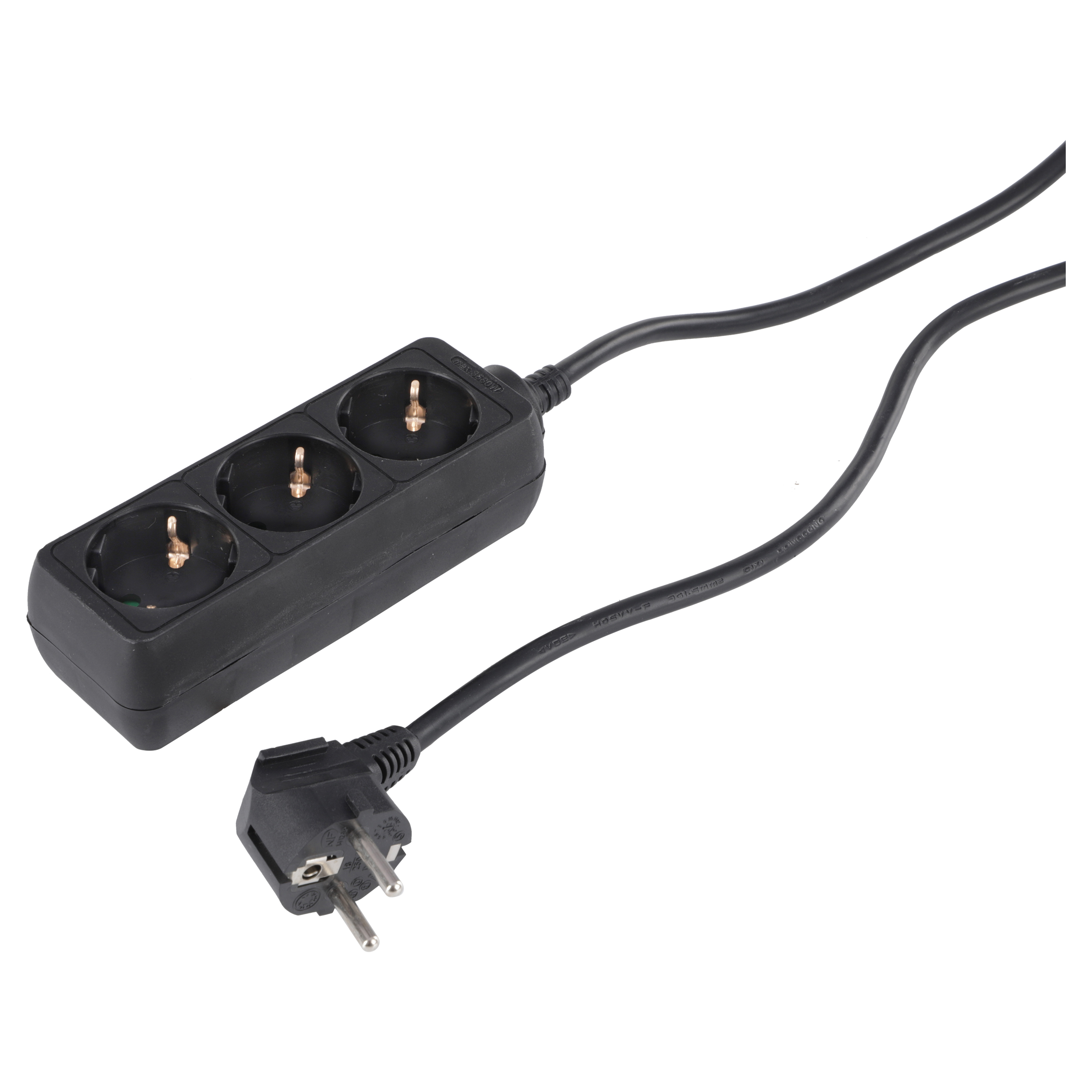 55.202.66 Q-Link  stekkerdoos 3-voudig - randaarde - max 3680W zwart 3 x 1.5 mm², 1.5 m