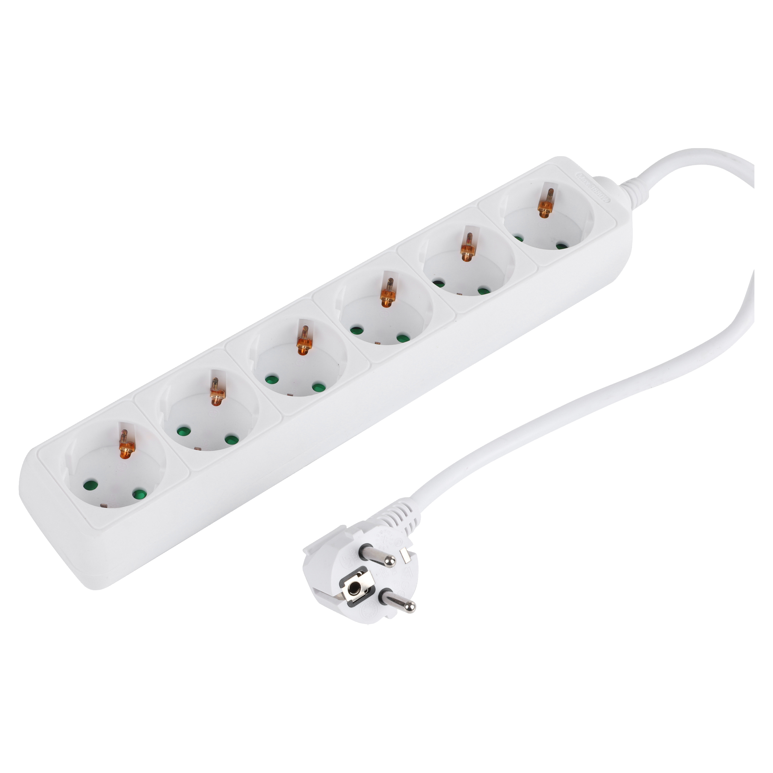 55.202.80 Q-Link  stekkerdoos 6-voudig - randaarde wit 3 x 1.5 mm², 1.5 m