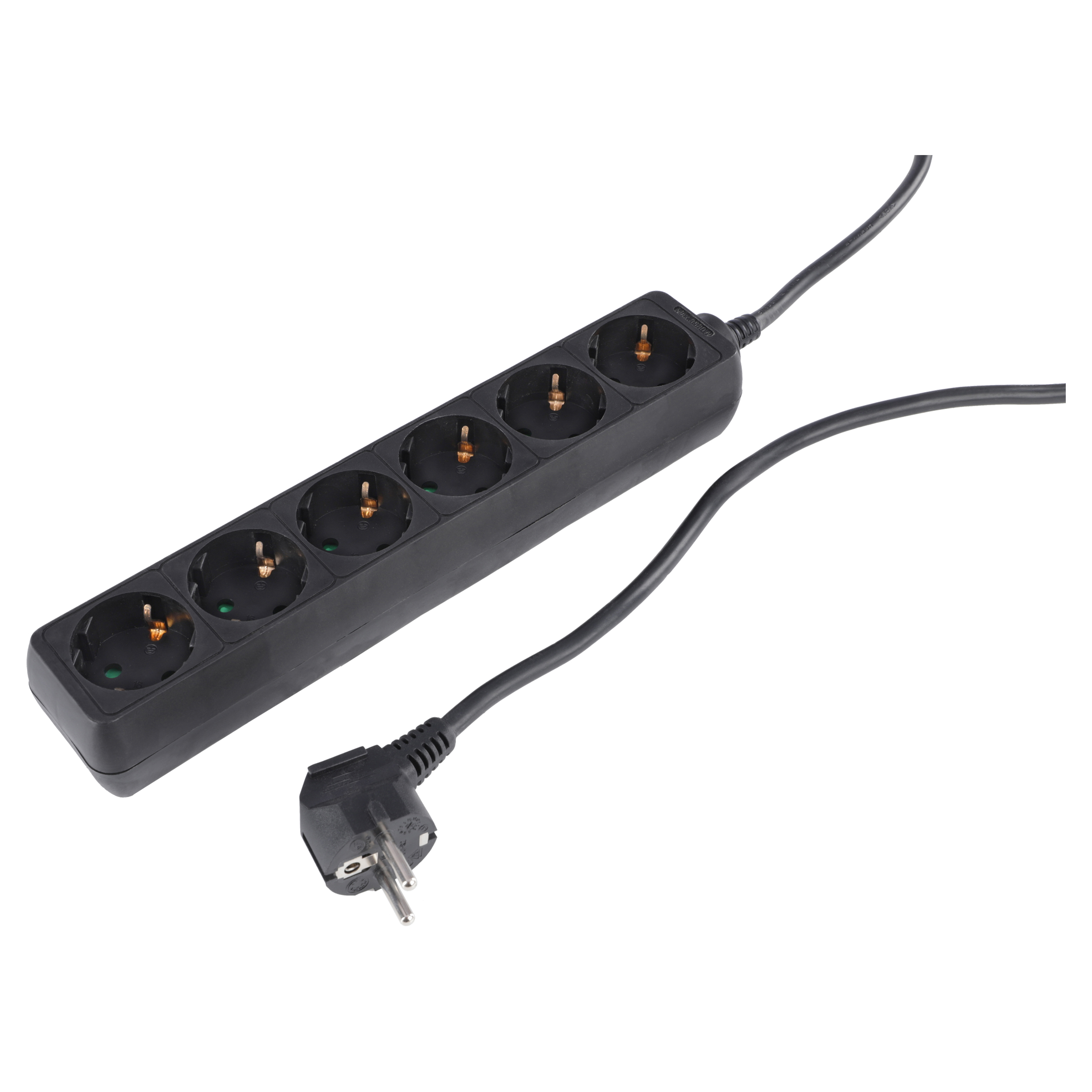 55.202.81 Q-Link  stekkerdoos 6-voudig - randaarde zwart 3 x 1.5 mm², 1.5 m