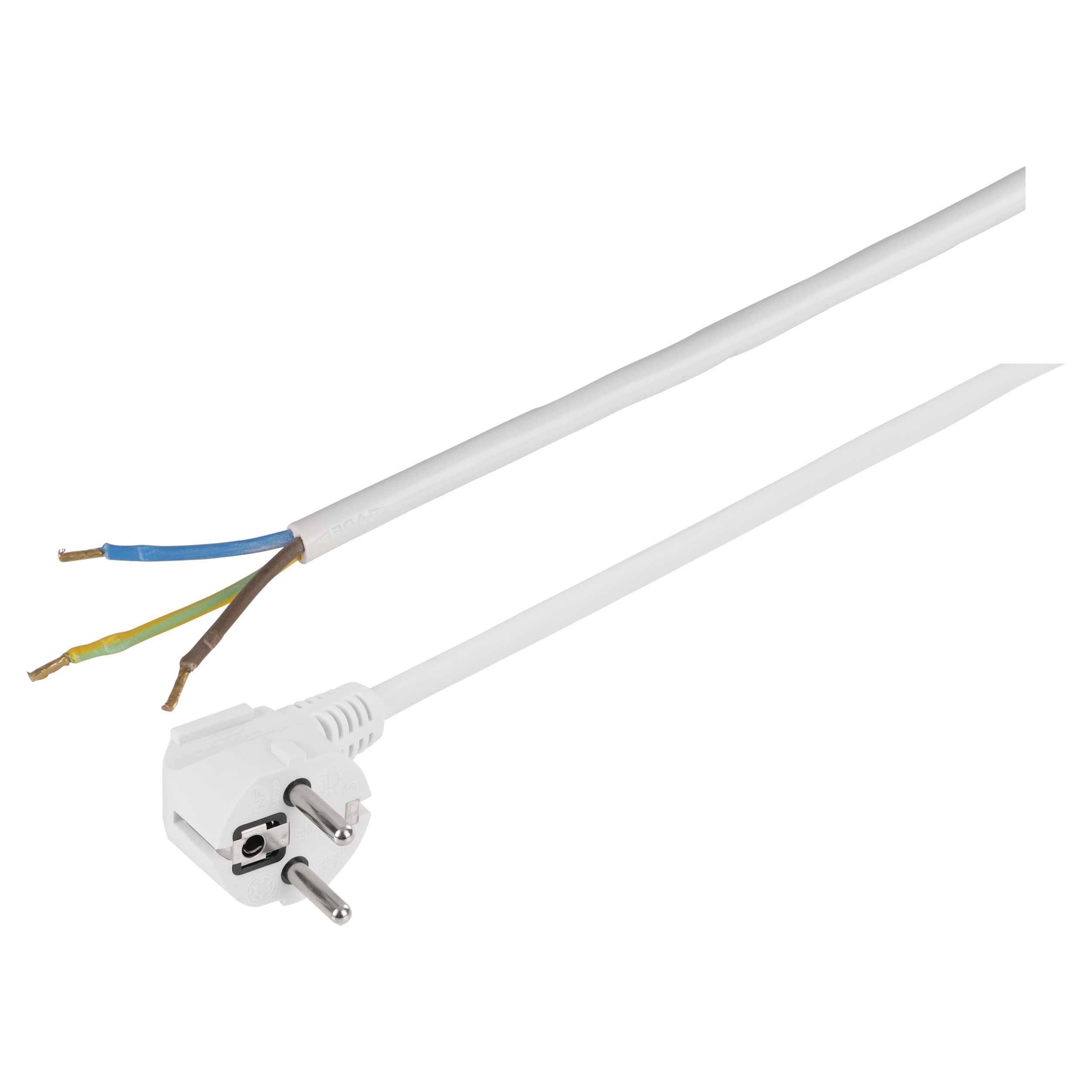 55.203.06 Q-Link  aansluitsnoer randaarde - 2500W wit 3 x 1.0 mm², 2.5 m