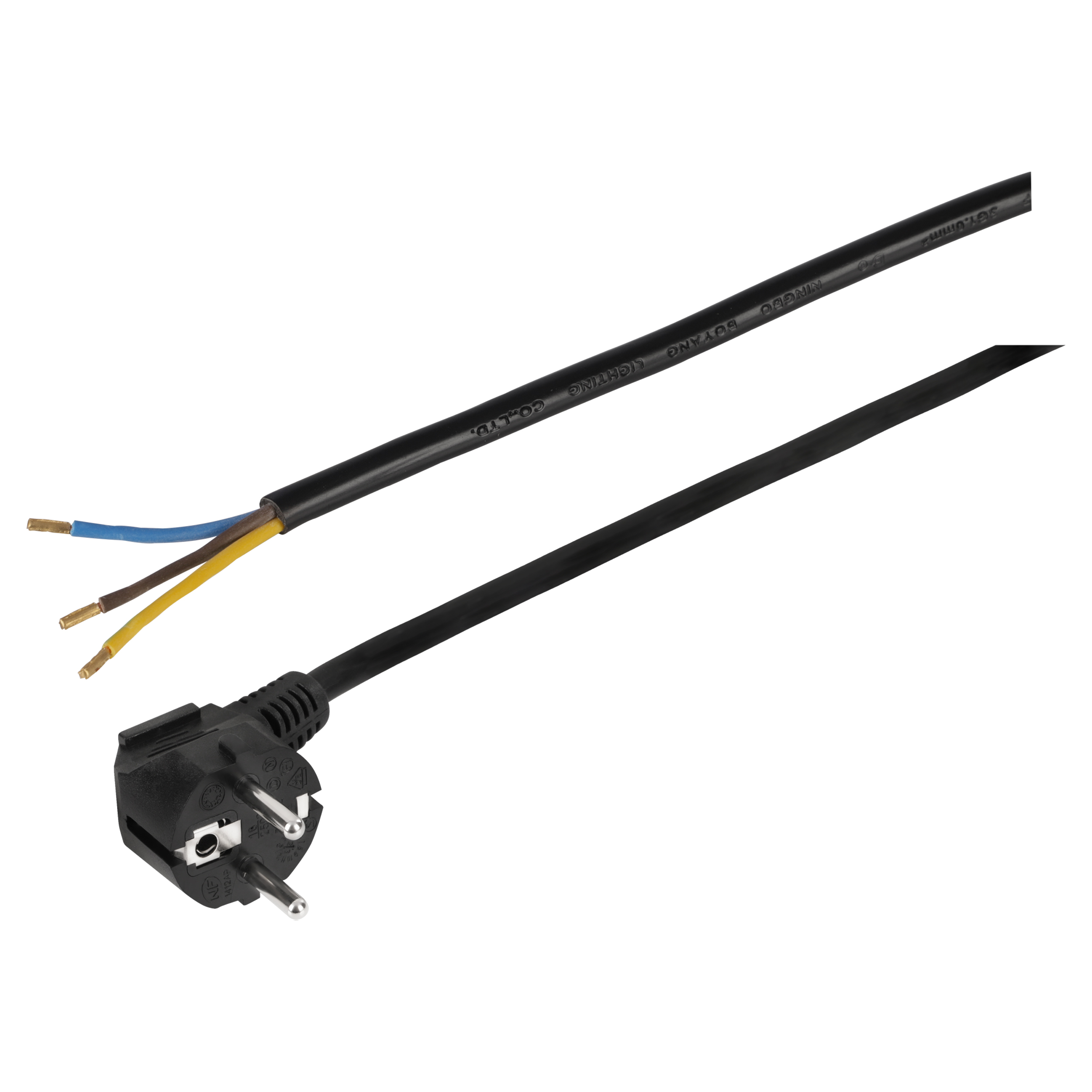 55.203.07 Q-Link  aansluitsnoer randaarde - 2500W zwart 3 x 1.0 mm², 2.5 m